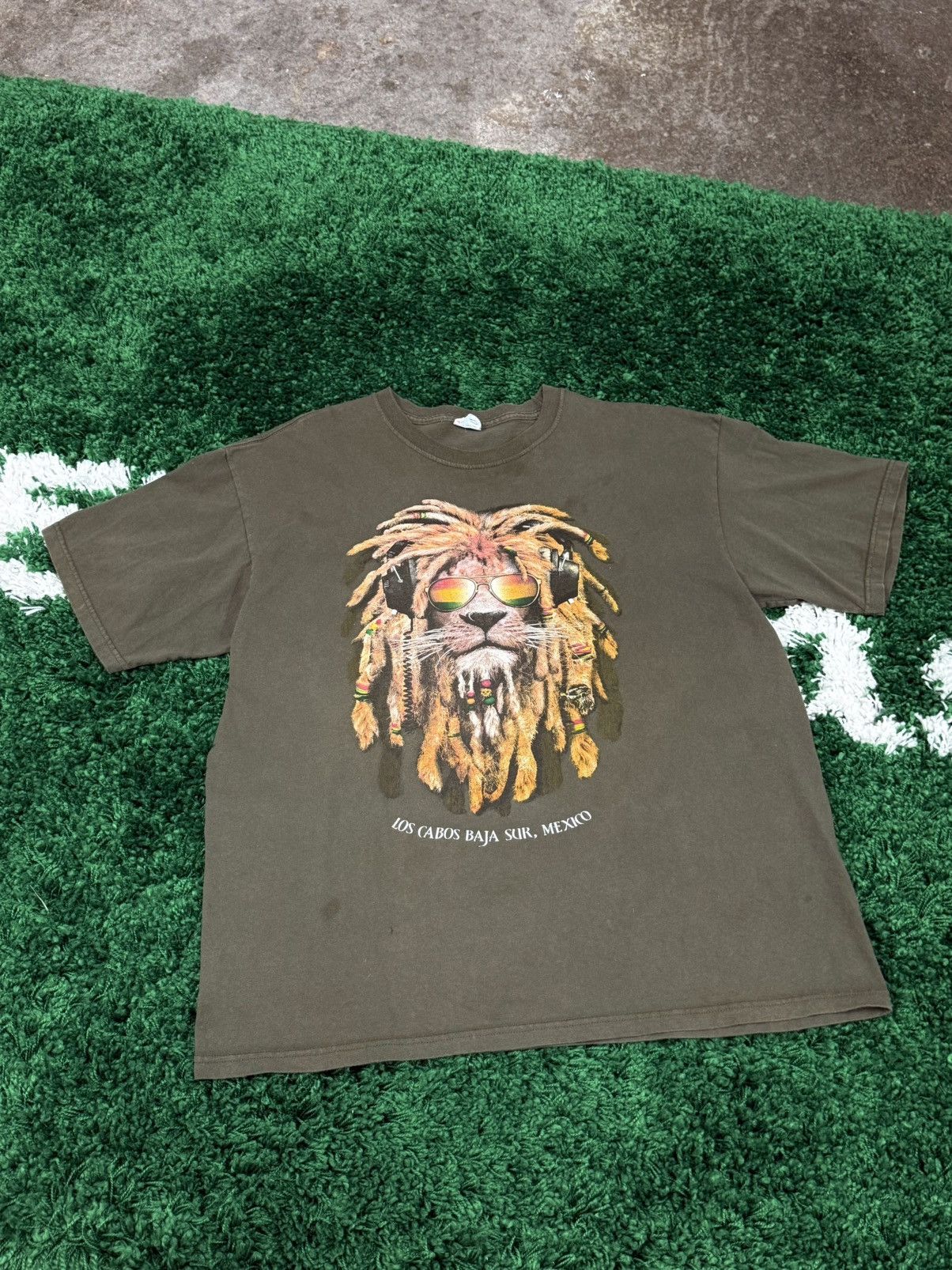 Vintage Vintage Mexico Weed Lion Tiger 420 Y2K Pot Green Logo Tee XL Size US XL / EU 56 / 4 - 1 Thumbnail
