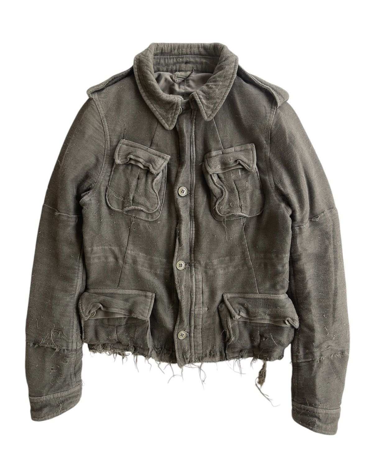 AW05 Miharayasuhiro distressed Pattern cargo jacket