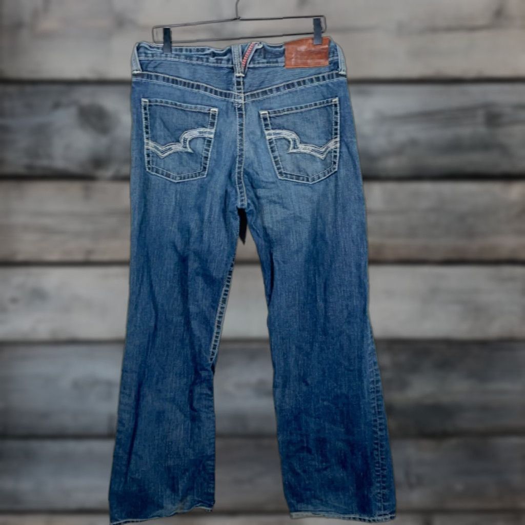 Vintage BIG STAR Voyager Relaxed Fit Jeans Men's 34 x 31 Blue Denim Buckle Retro Y2K Size US 34 / EU 50 - 1 Thumbnail