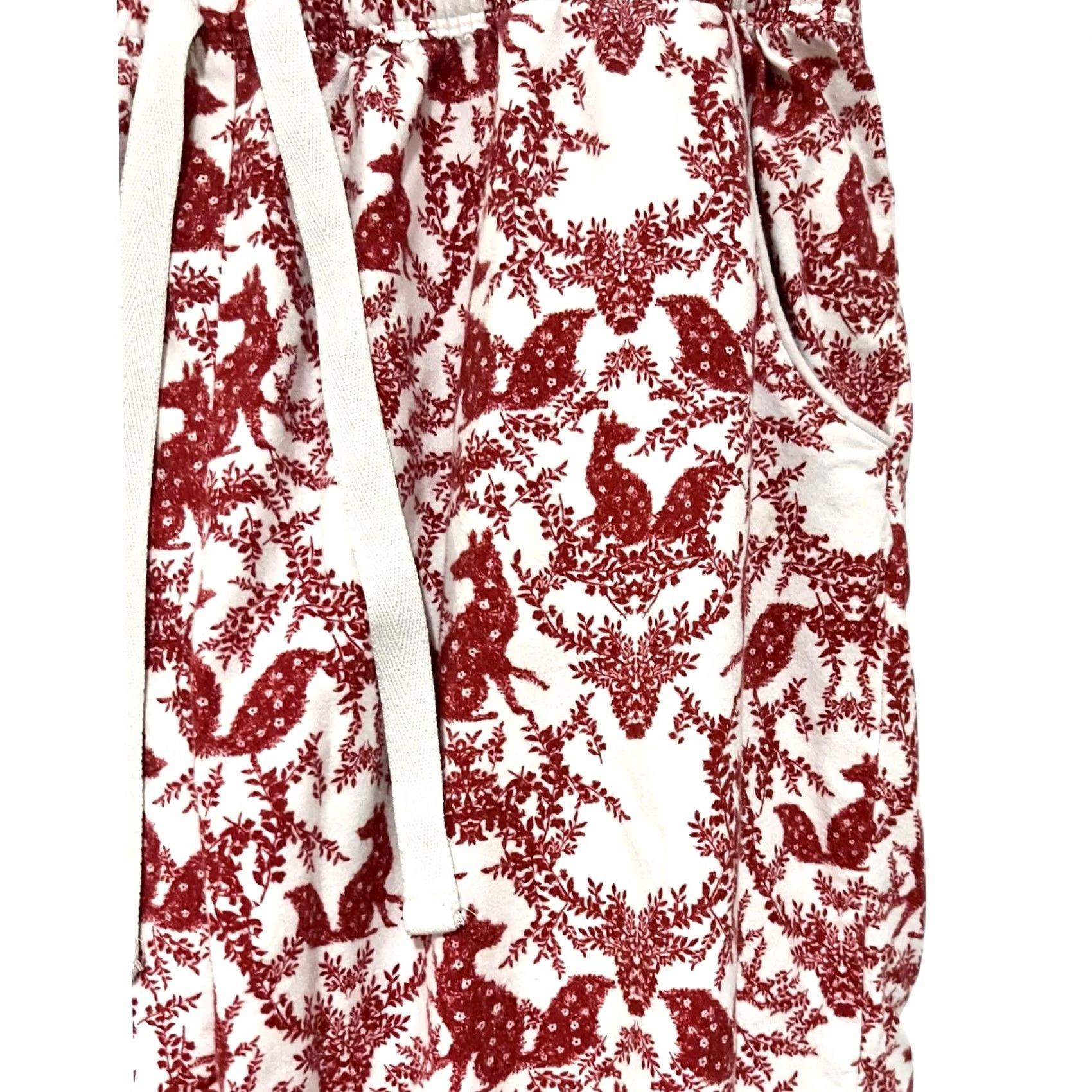 Vintage VINTAGE Van Winkle & Co. Flannel Pajama Pants Soft Ref White Fox Print Floral Pattern Size L Women's Pajama Pants Elastic Drawstring 100% Cotton Size 36" / US 14 / IT 50 - 4 Thumbnail