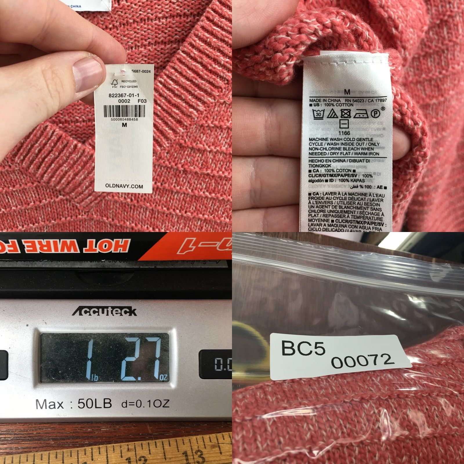 Old Navy Old Navy Sweater Womens M Coral Cotton Knitted Long Sleeve V-Neck Pullover NEW Size M / US 6-8 / IT 42-44 - 9 Thumbnail