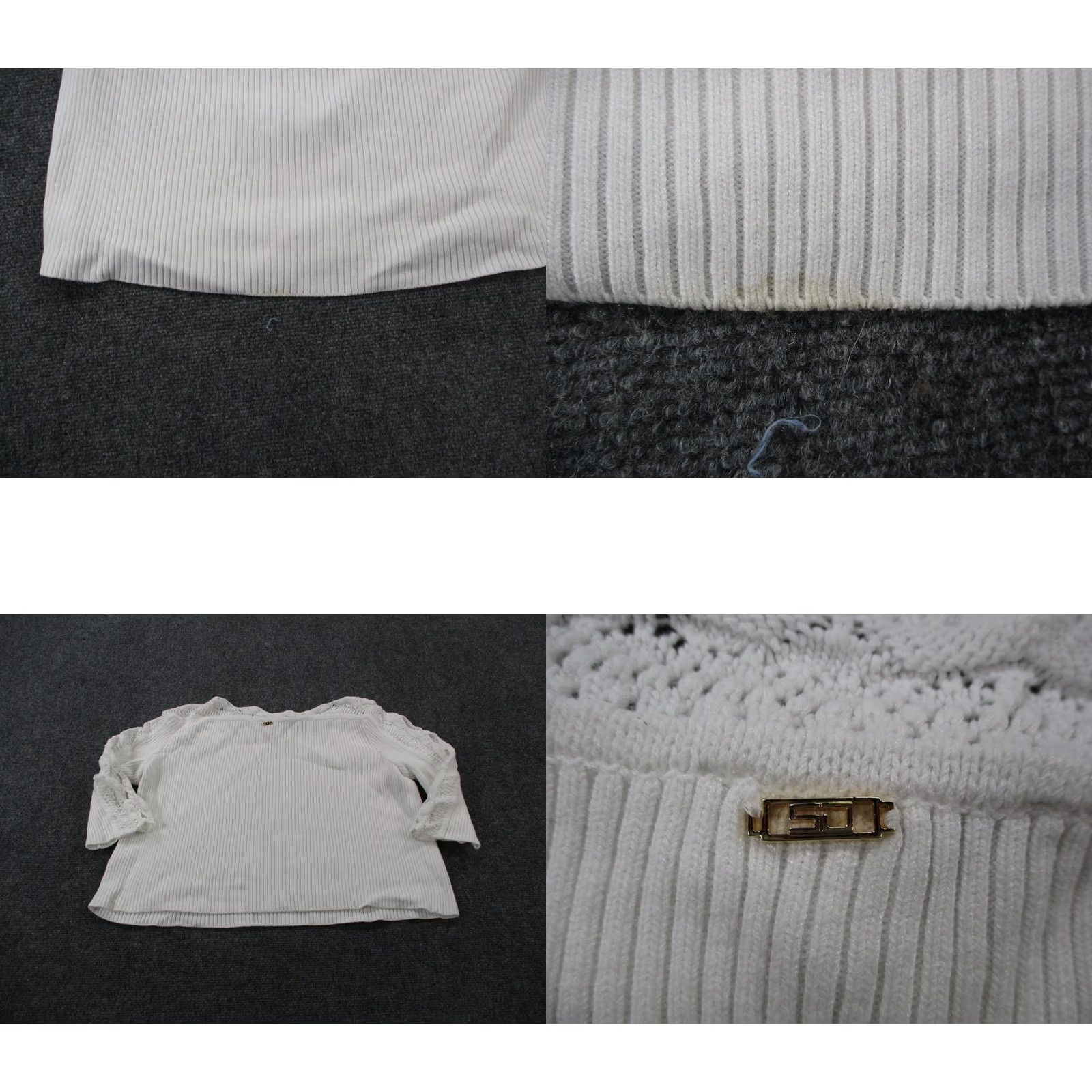 Vintage ST. John Sport Sweater Womens L White Rayon Lace Ribbed Pullover Size L / US 10 / IT 46 - 9 Thumbnail