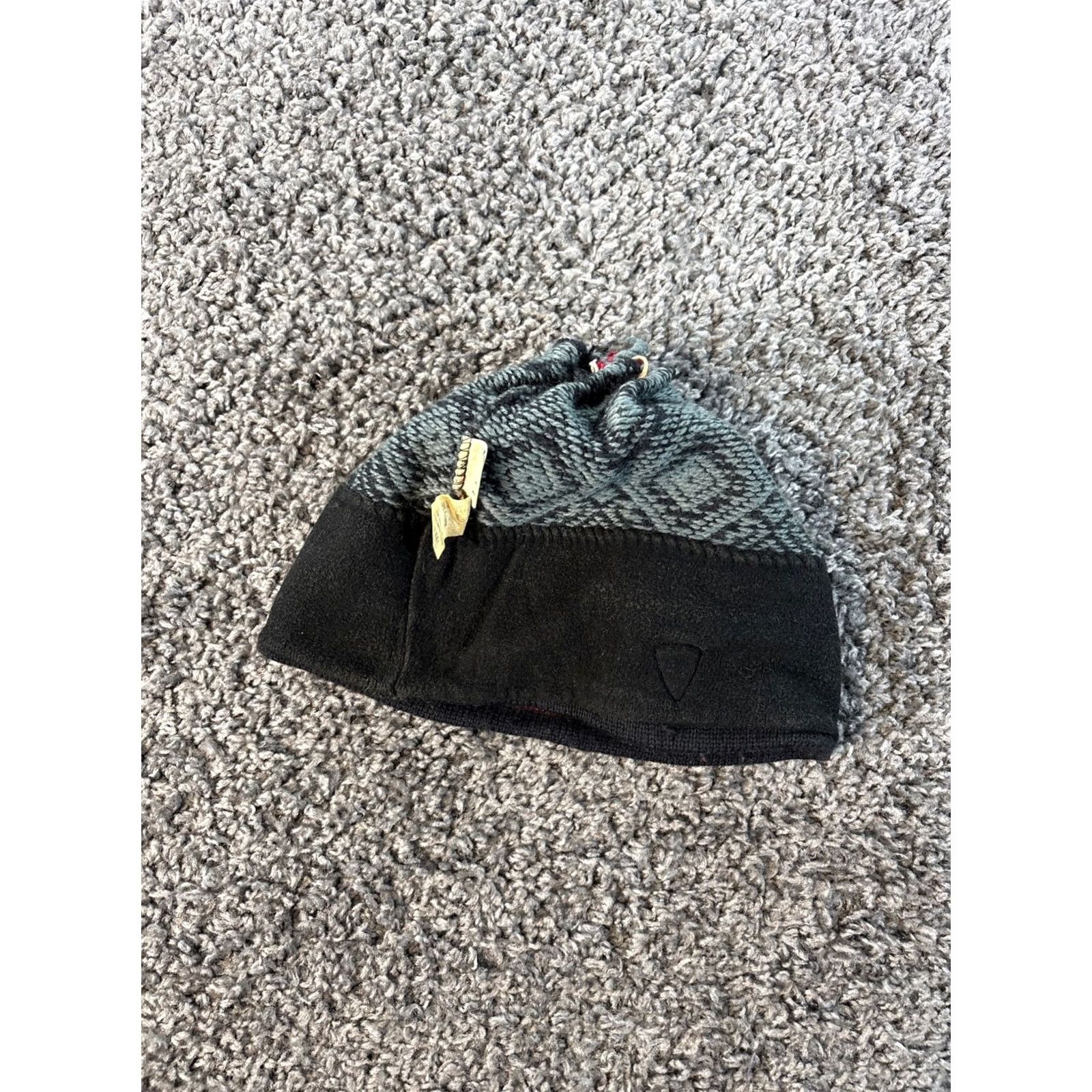 Vintage L.L. Bean Beanie Hat Wool Fleece Lined Tassel Fair Isle Nordic Winter Ski Women One Size Gray Size ONE SIZE - 4 Thumbnail