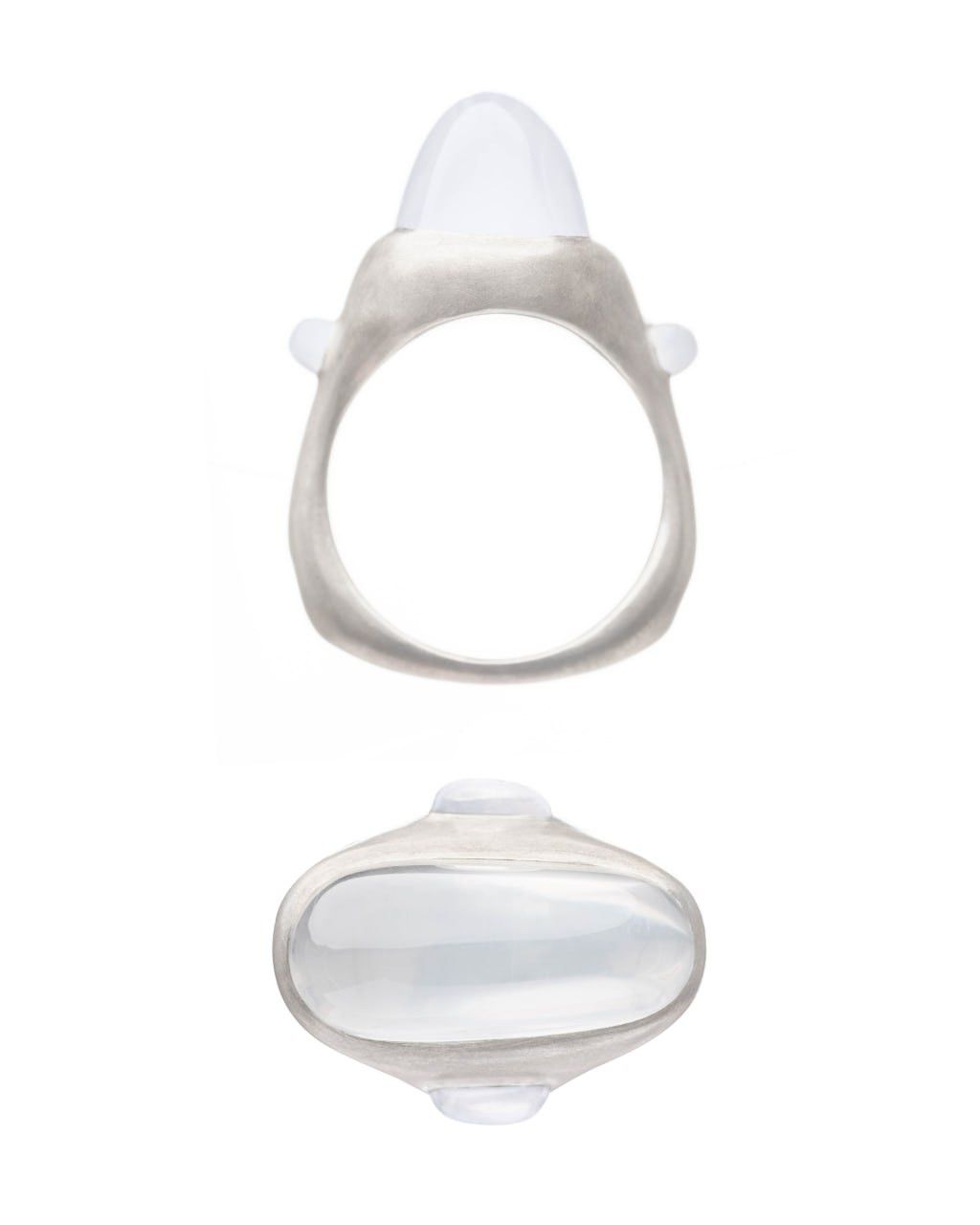 Other KAI / Silver Girasol Quartz Ring - Hand-Cut Cabochon Size ONE SIZE - 3 Thumbnail