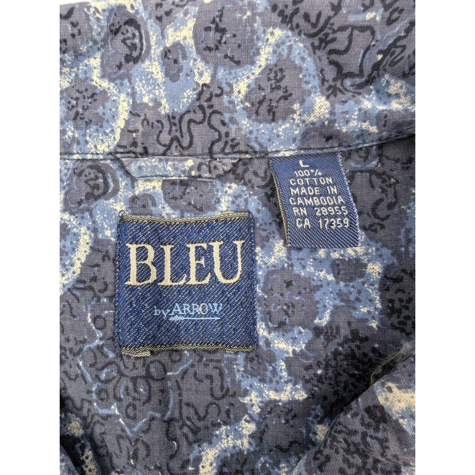 Arrow Bleu by Arrow Hawaiian Loop Collar Shirt Large Button Up Short Sleeve Floral Shirt Size US L / EU 52-54 / 3 - 6 Thumbnail