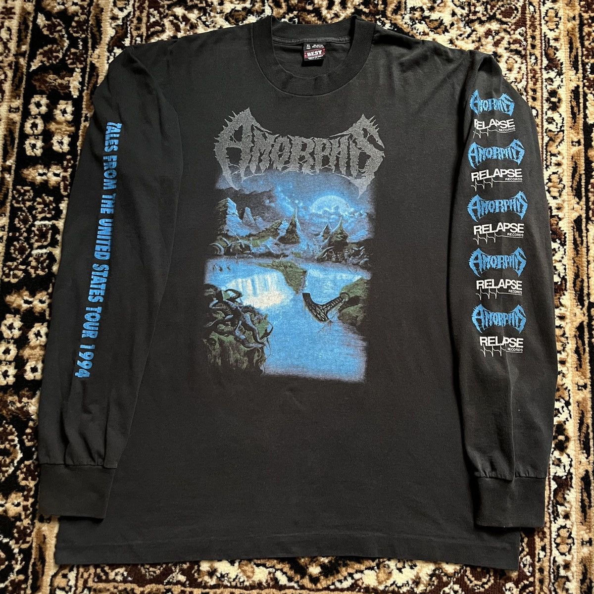 Band Tees Vintage 1994 Amorphis Tales From The United States Tour LS Size US XL / EU 56 / 4 - 5 Thumbnail