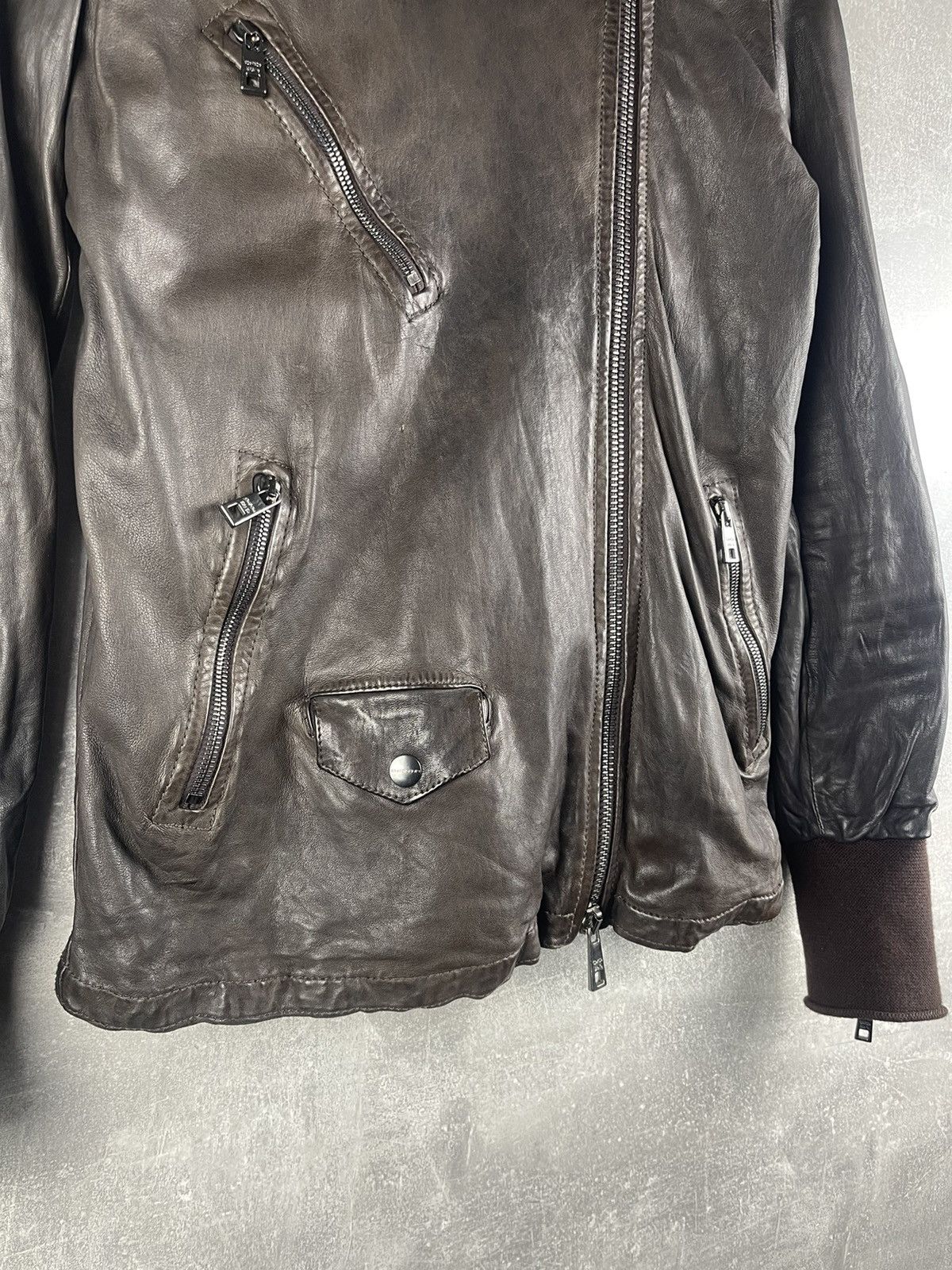 Giorgio Brato Giorgio Brato Dark Brown Vegetable-Tanned Leather Jacket Size US S / EU 44-46 / 1 - 5 Thumbnail