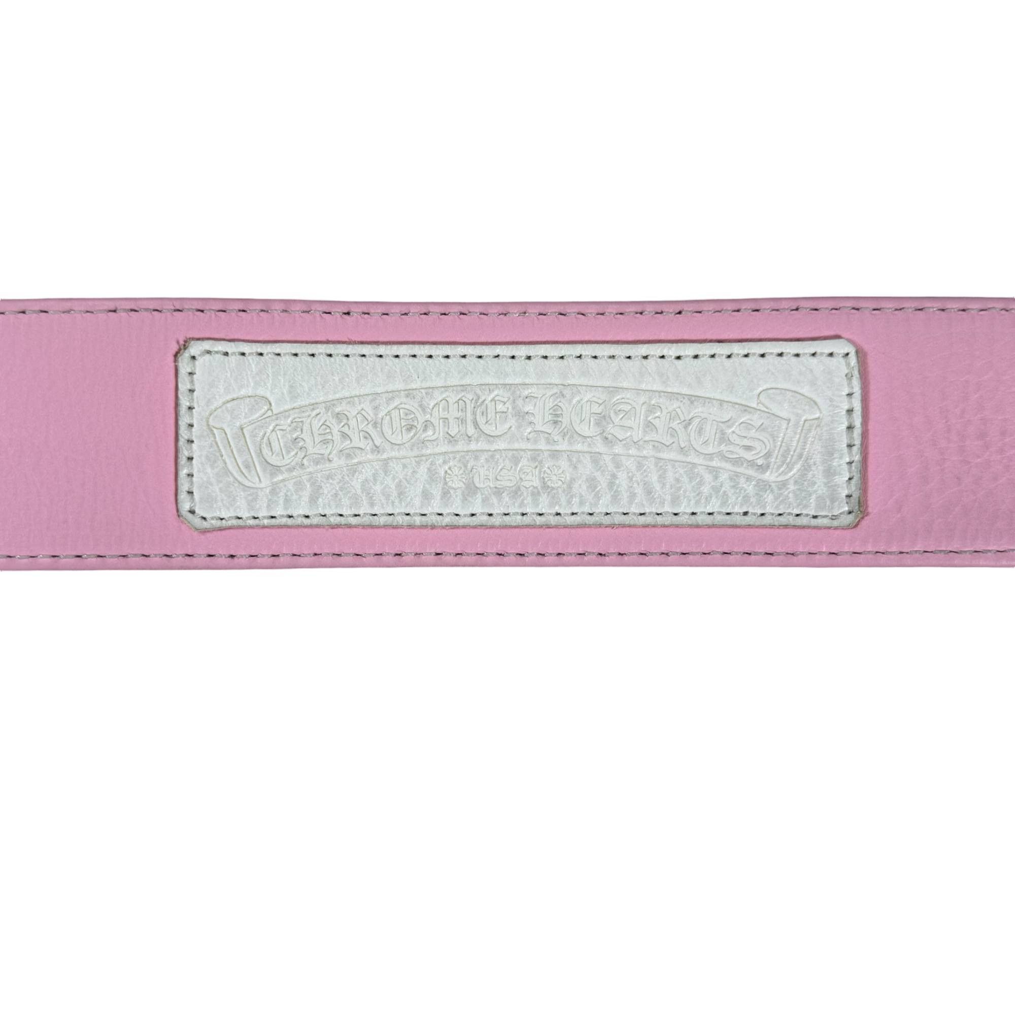 Chrome Hearts Pink Gunslinger Belt Soft Leather Silver Buckle Size 34 - 5 Thumbnail