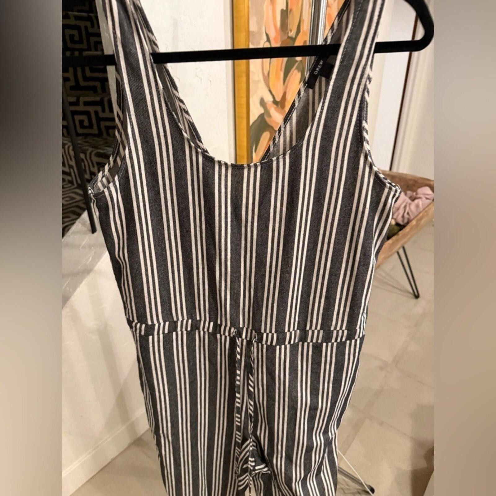 Other Anthropologie Drew Striped Drawstring Waist Jumpsuit NWOT S Size 28" / US 6 / IT 42 - 4 Thumbnail