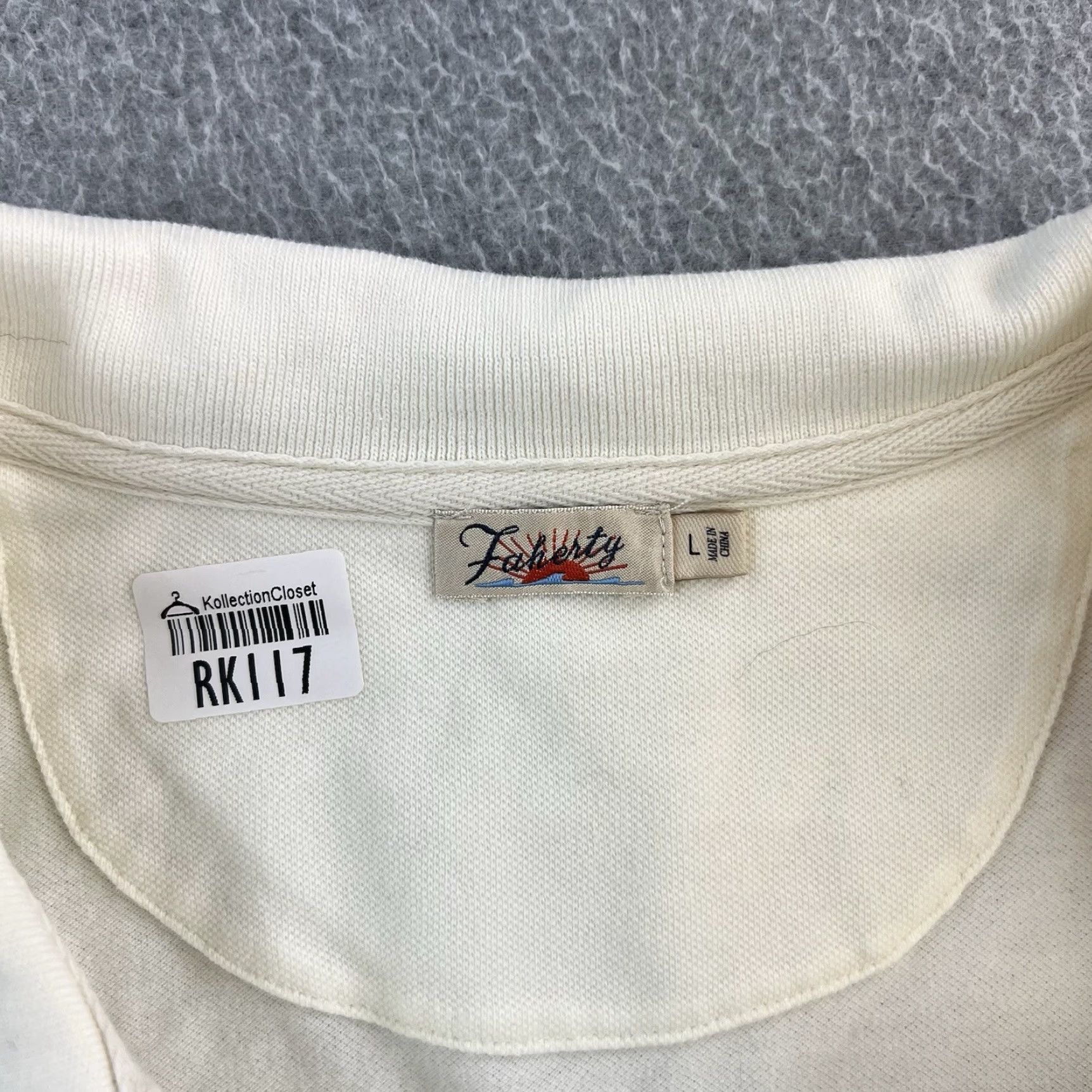 Faherty Faherty Polo Shirt Womens Large Ivory White Short Sleeve Preppy Logo Ladies Size L / US 10 / IT 46 - 3 Thumbnail