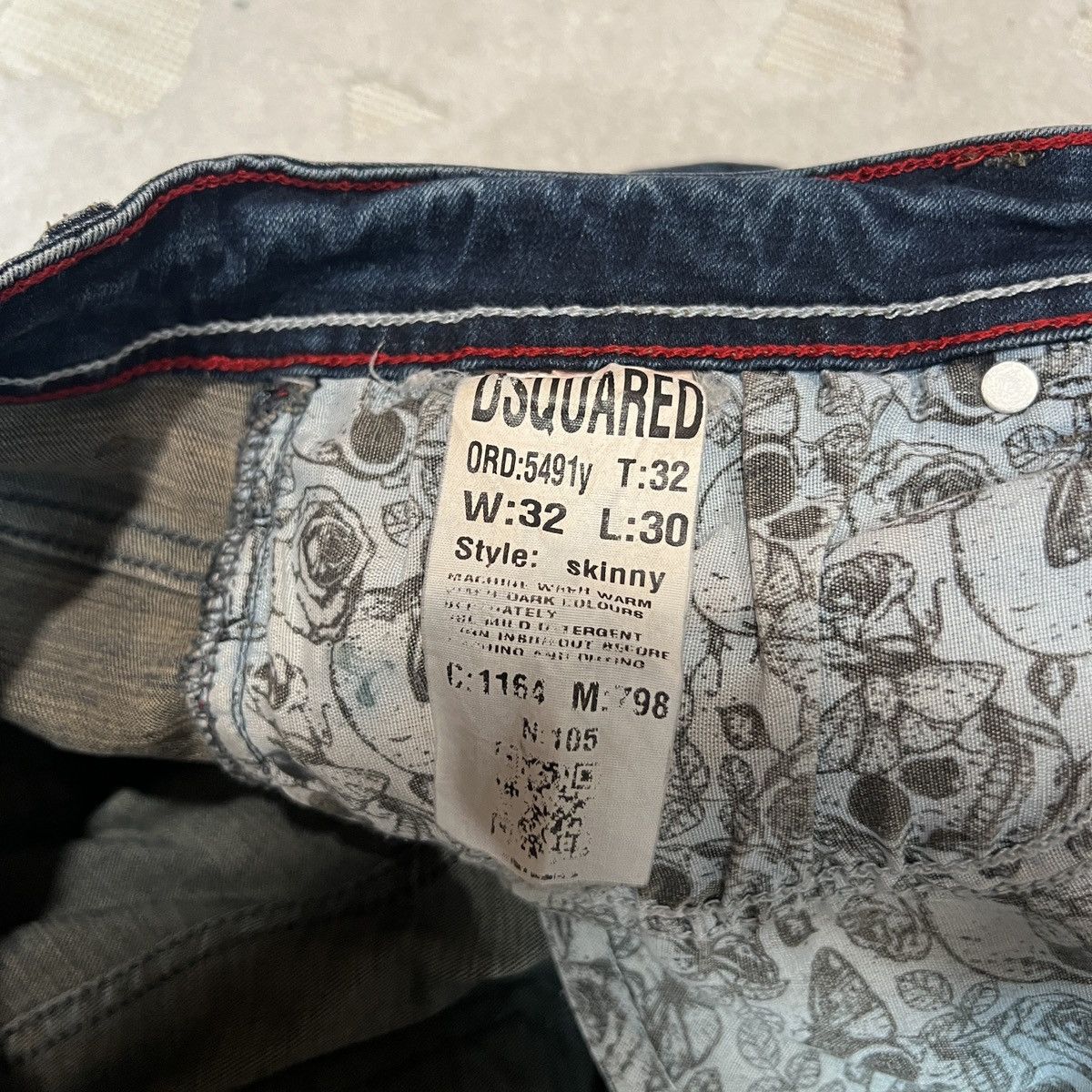 Dsquared2 Dsquared2 Hedi Slimane Style Jeans Italy Skull Navy Denim Size US 32 / EU 48 - 3 Thumbnail