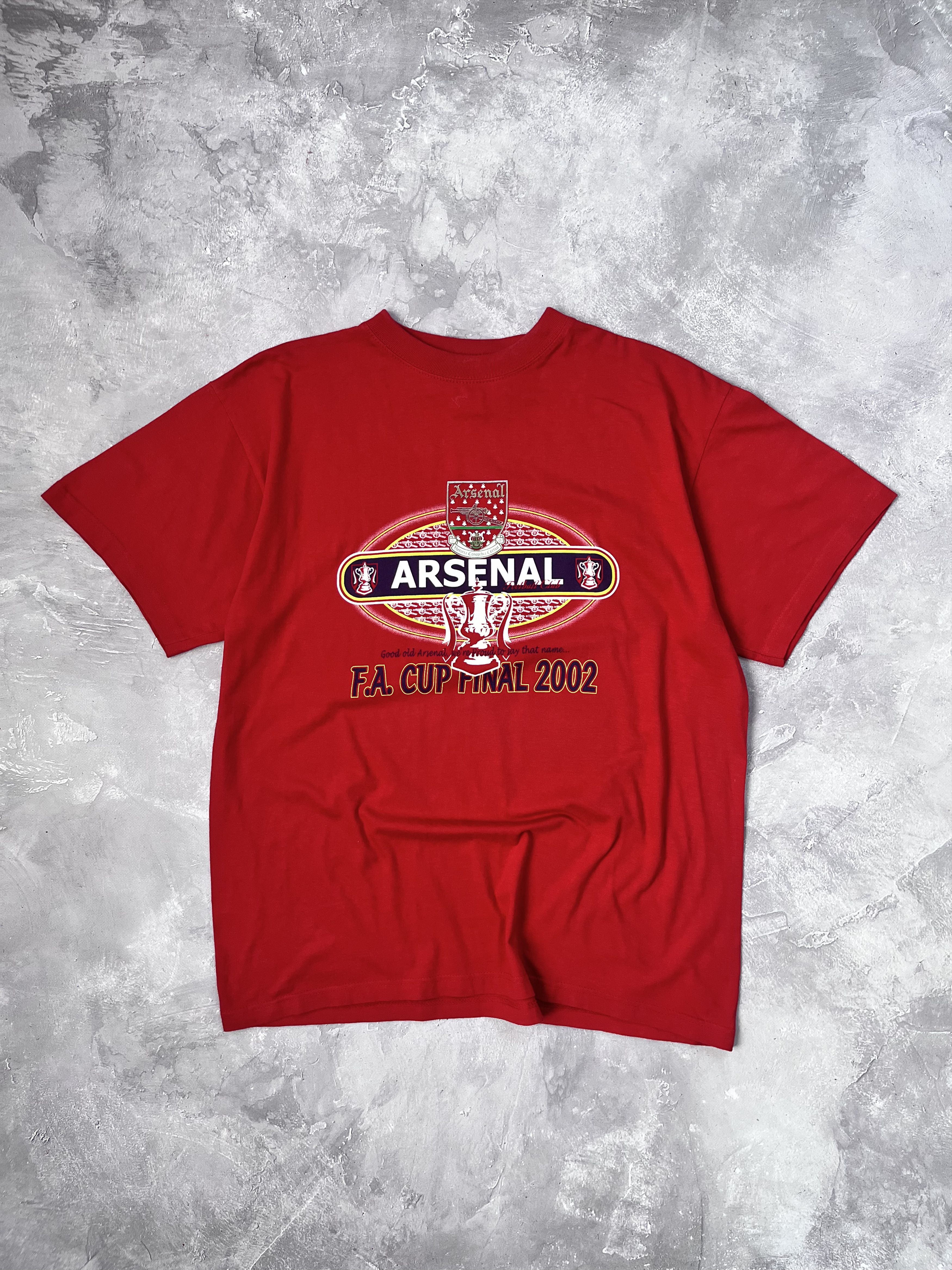 Vintage Vintage 2002 Arsenal FA CUP FINAL Football T-shirt Red Rare Size US L / EU 52-54 / 3 - 2 Thumbnail