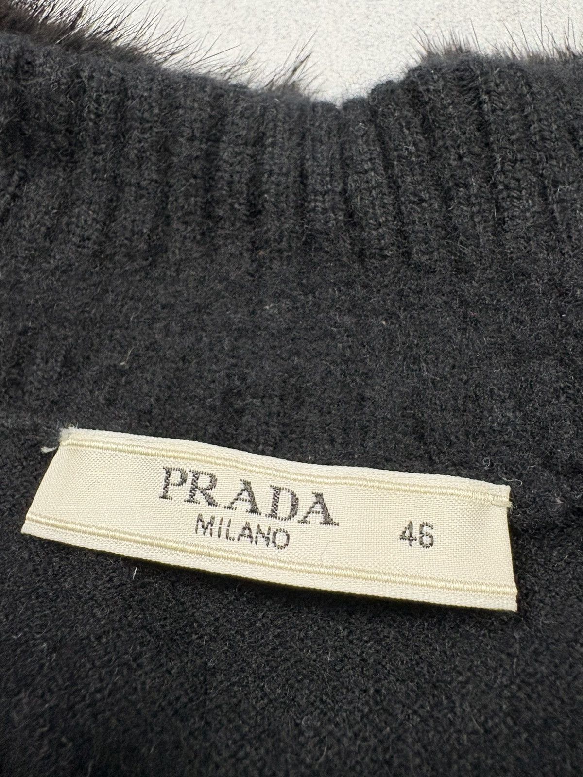 Prada Prada Milano Cashmere Cardigan Mink Fur Collar Black Size 46 Size L / US 10 / IT 46 - 14 Thumbnail
