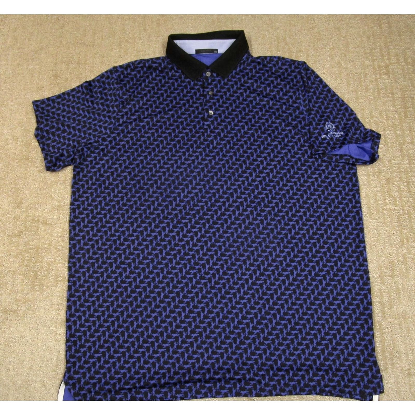 Vintage Greyson Polo Shirt Mens 2XL Blue Animal Print Broadmoor Golf Club Stretch Wolves Shirt Size US XXL / EU 58 / 5 - 2 Thumbnail