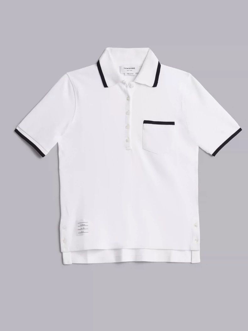 Thom Browne Thom BrowneWhite short-sleeved POLO shirt T-shirt 2503-Nex Size M / US 6-8 / IT 42-44 - 9 Thumbnail