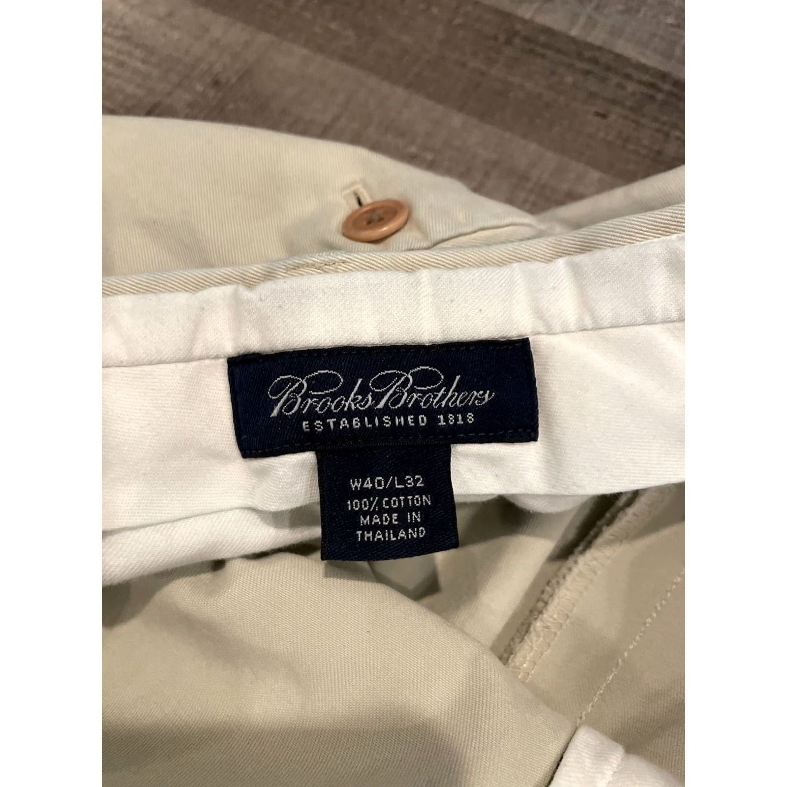Brooks Brothers Brooks Brothers Chino Pants Men's 40x32 Cream Regular Inseam 32 Pants Size US 39 - 6 Thumbnail