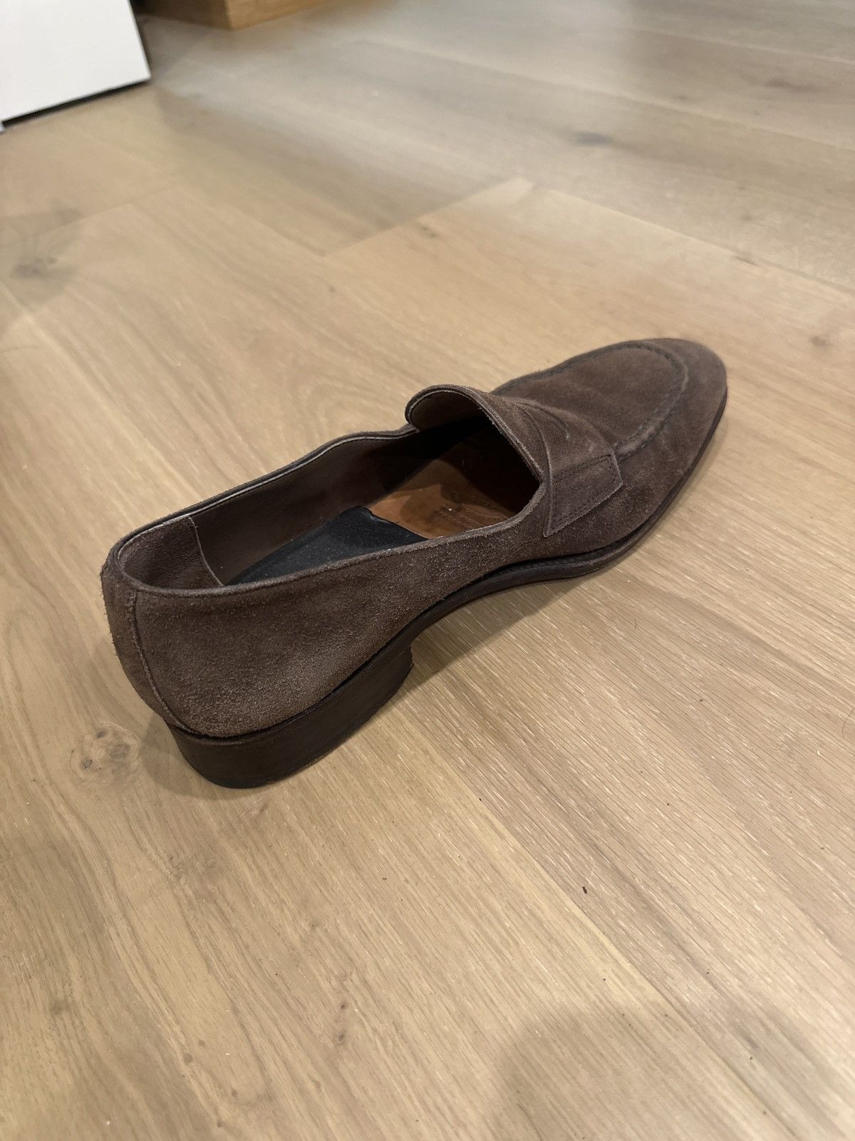 Carmina 7.5UK dark brown suede penny loafers Size US 8.5 / EU 41-42 - 5 Thumbnail