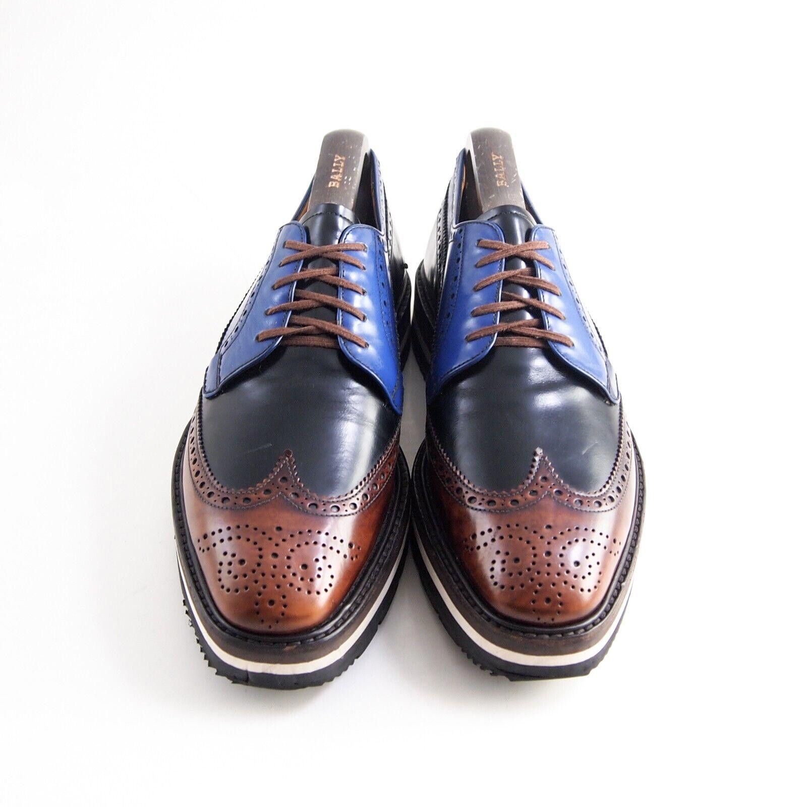Prada Prada Lug Sole Brogues 2EG016 Black Blue Brown EU 40 US 7 Size US 7 / EU 40 - 5 Thumbnail