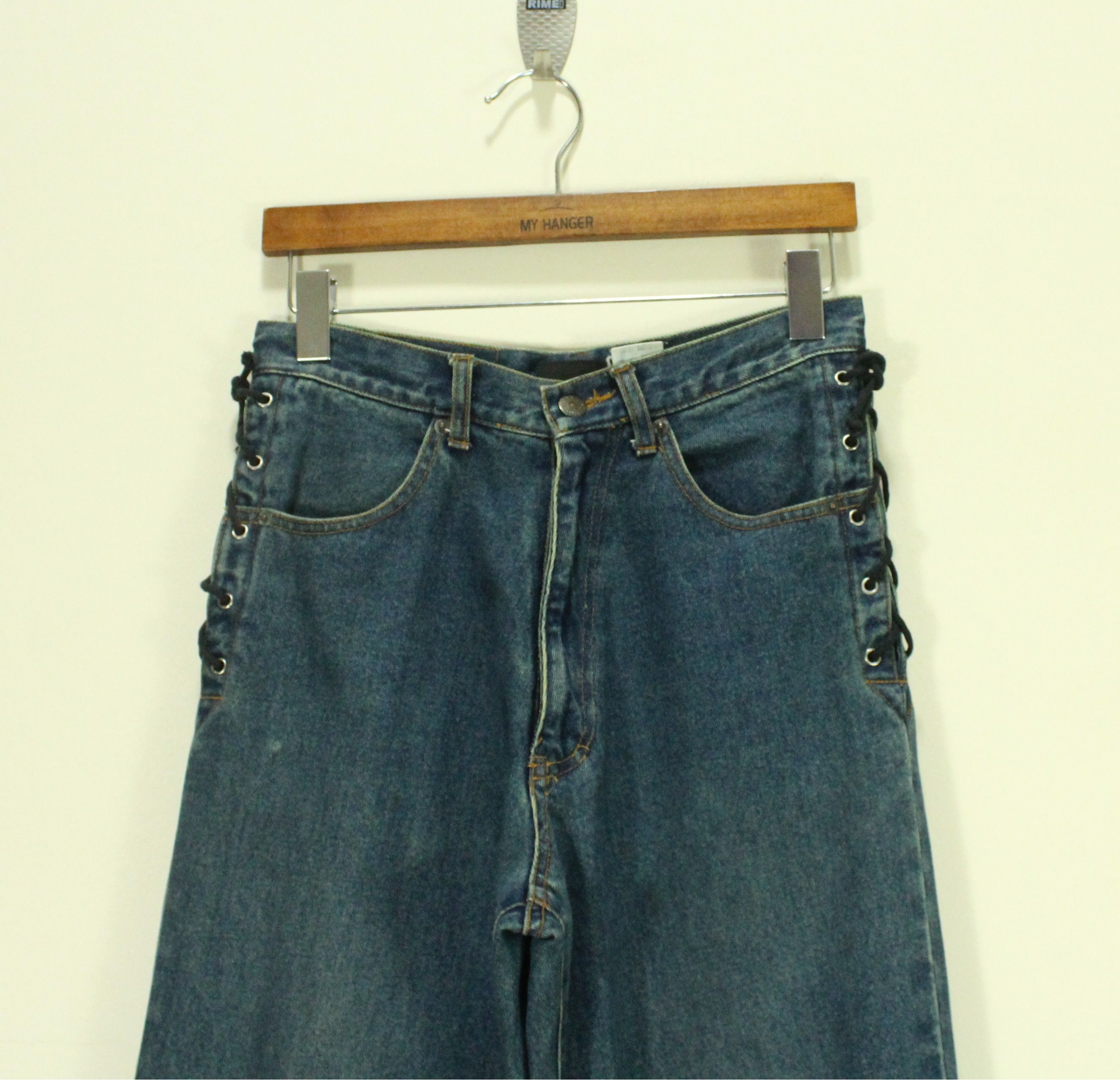 Harley Davidson Lace Up Sided HARLEY DAVIDSON Denim Distressed Jeans Size 28" / US 6 / IT 42 - 5 Thumbnail