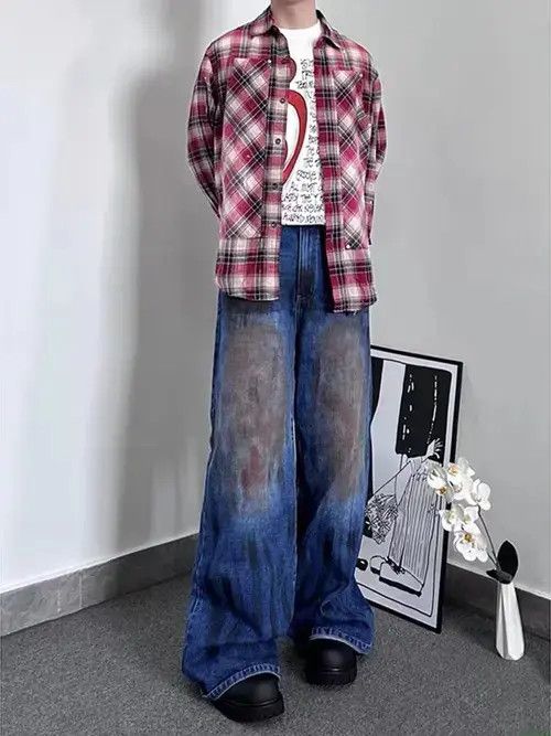 Japanese Brand × Jean Vintage West Coast washed distressed tie-dye jeans Size US 32 / EU 48 - 4 Thumbnail