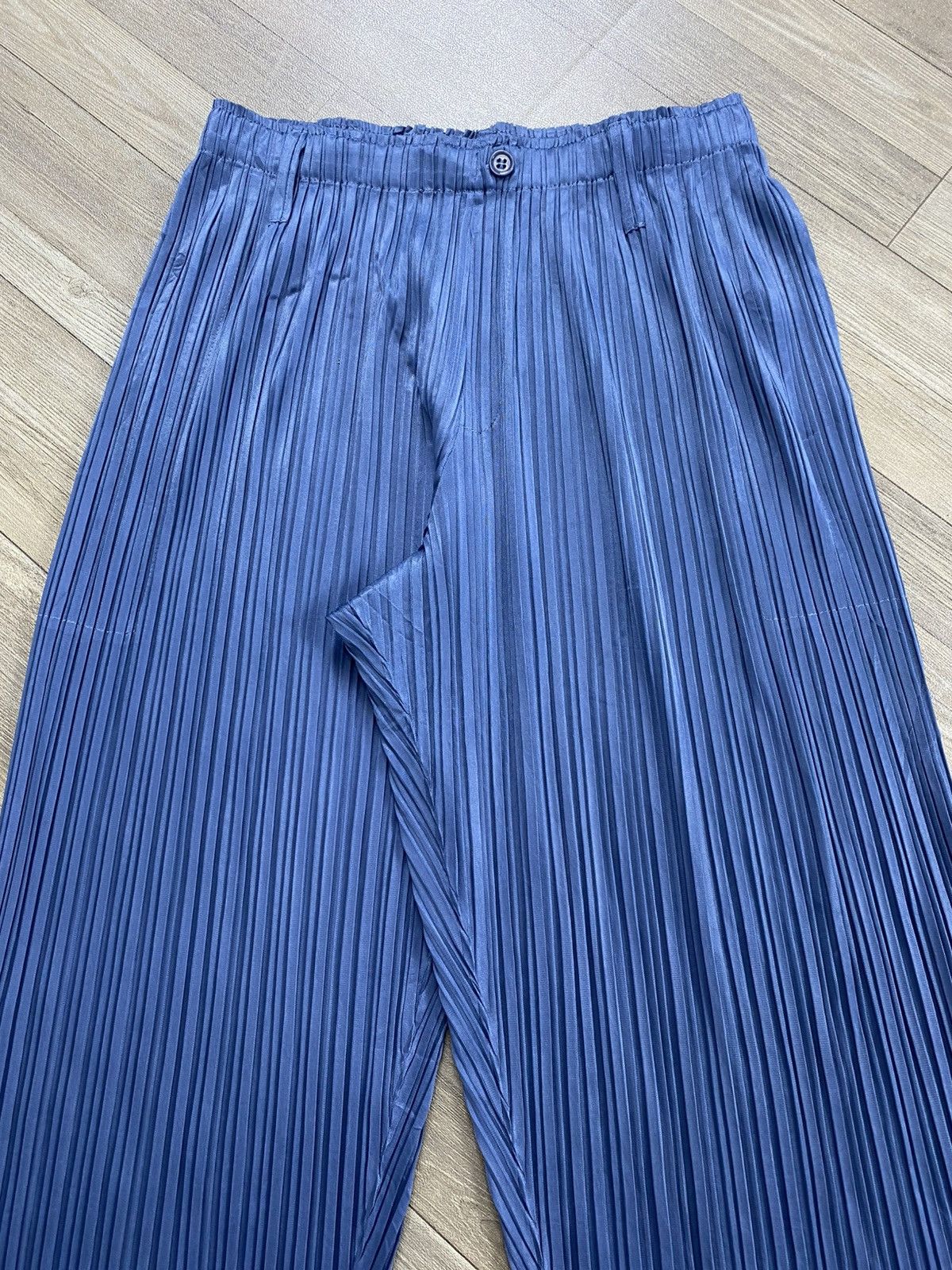 Pleats Please Issey Miyake Vintage Pleats Please Issey Miyake Wide Leg Pants Blue Size US 28 / EU 44 - 3 Thumbnail