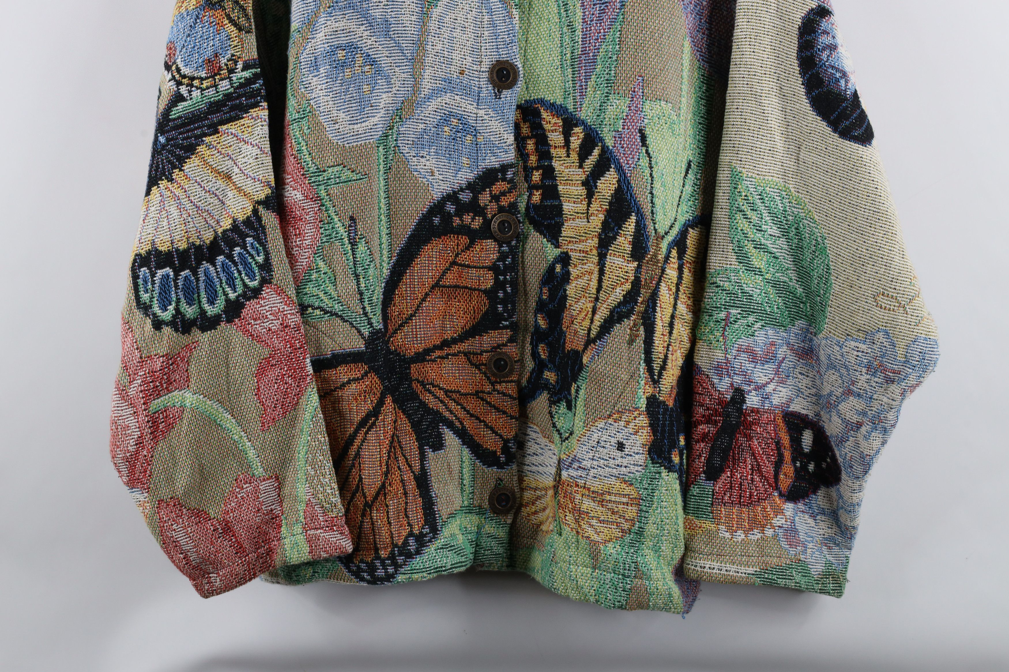 Vintage Vintage 90s Streetwear Flower Butterfly Cardigan Jacket USA Size L / US 10 / IT 46 - 3 Thumbnail