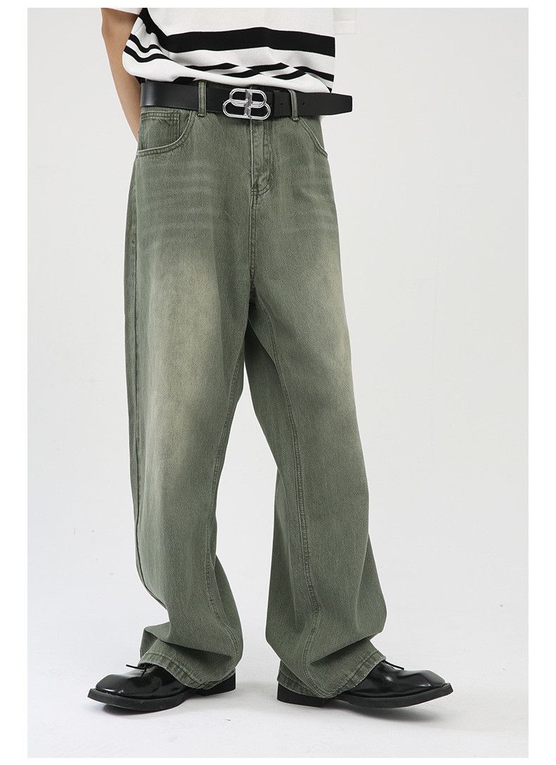 Japanese Brand Japanese retro green washed loose straight mid-rise jeans Size US 32 / EU 48 - 5 Thumbnail