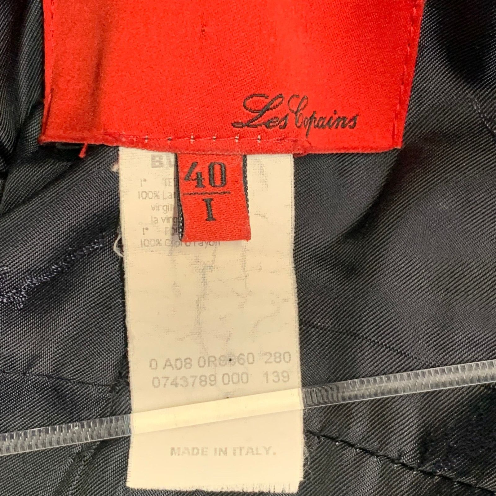 Les Copains Size S Black Red White Wool Plaid Collarless Belted Coat Size S / US 4 / IT 40 - 4 Thumbnail