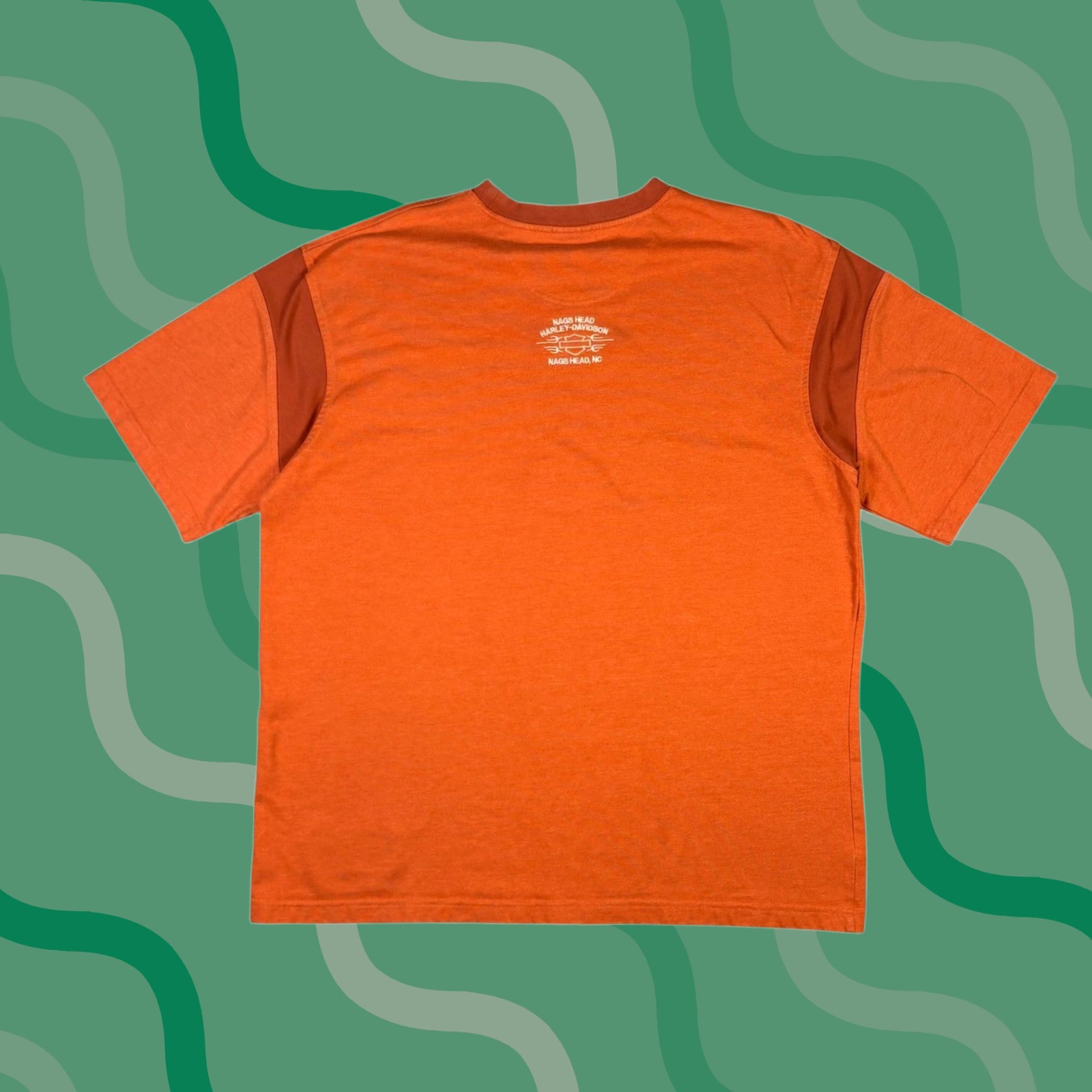 Harley Davidson Harley-Davidson T-Shirt Orange Mens XL Short Sleeve Graphic Print Crew Neck Logo Biker All Seasons Size US XL / EU 56 / 4 - 1 Thumbnail