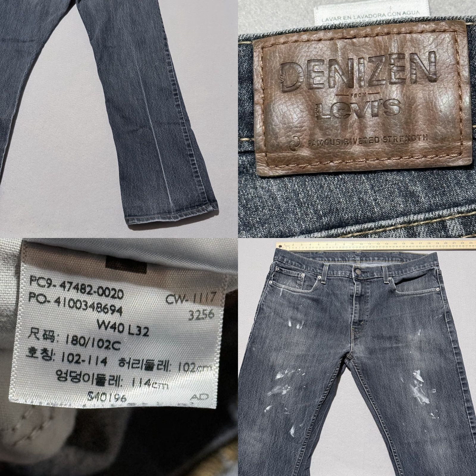 Levi's Levi’s Denizen Jeans Men Denim Paint Splatter Straight Zip Fly 40x32 Blue 5-Pocket Design Mens Jeans 90s Size US 40 / EU 56 - 8 Thumbnail