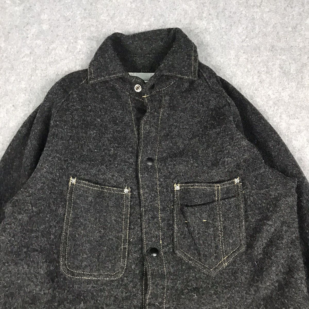 Vintage HERMOSE WORK CLOTHING WOOL SNAP BUTTON JACKET Size US S / EU 44-46 / 1 - 2 Thumbnail
