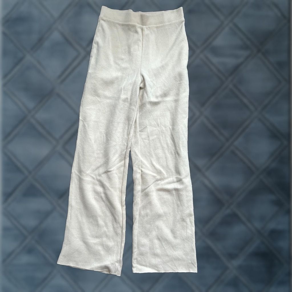 Zara ZARA Pants Women's Regular Bootcut Harem Style Cotton Cream Pull On Cream White Size S Size 28" / US 6 / IT 42 - 1 Thumbnail