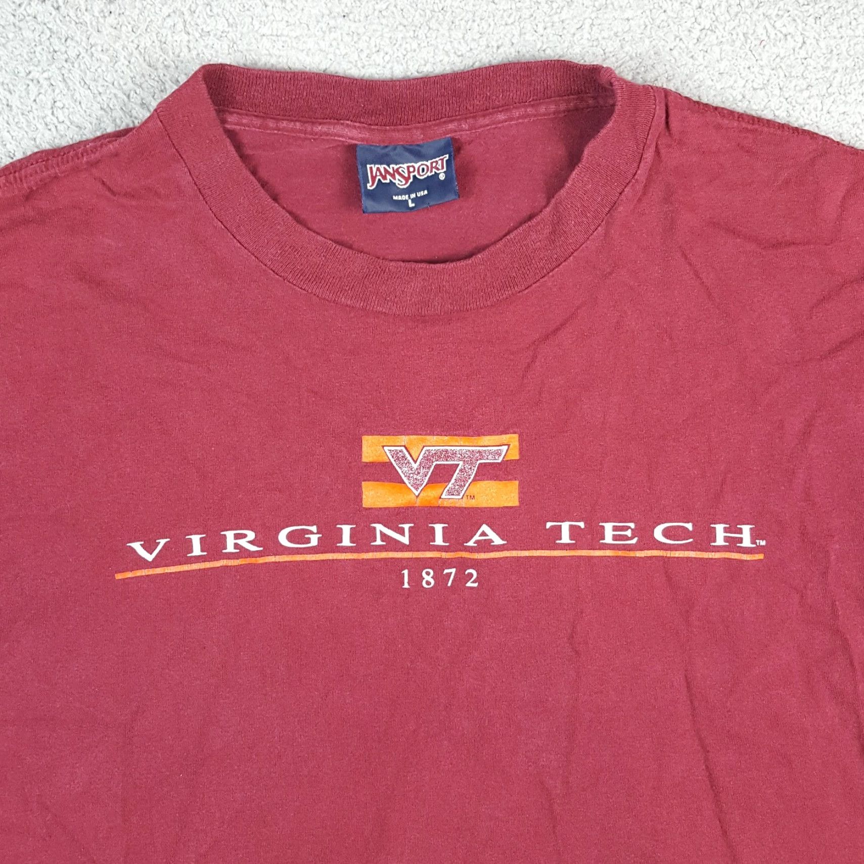 Jansport VINTAGE Virginia Tech Hokies T Shirt Mens 90s XL JanSport College Crew Neck Red Cotton Embroidered Logo Shirt Size US XL / EU 56 / 4 - 2 Thumbnail