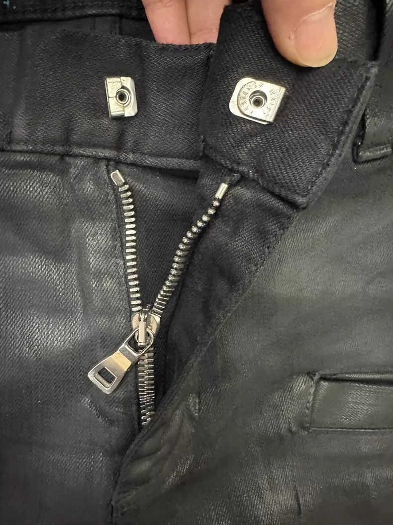 Balmain balmain black waxed coated motorcycle jeans-2508 Size US 32 / EU 48 - 4 Thumbnail