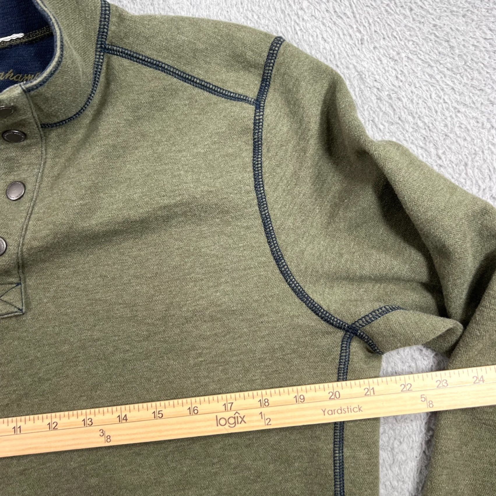 Tommy Bahama Tommy Bahama Reversible Long Sleeve Pullover Sweatshirt Shirt Men L Green Cotton Pullover Sweater Classic Designer Outdoor Fall Winter Spring Size US L / EU 52-54 / 3 - 4 Thumbnail