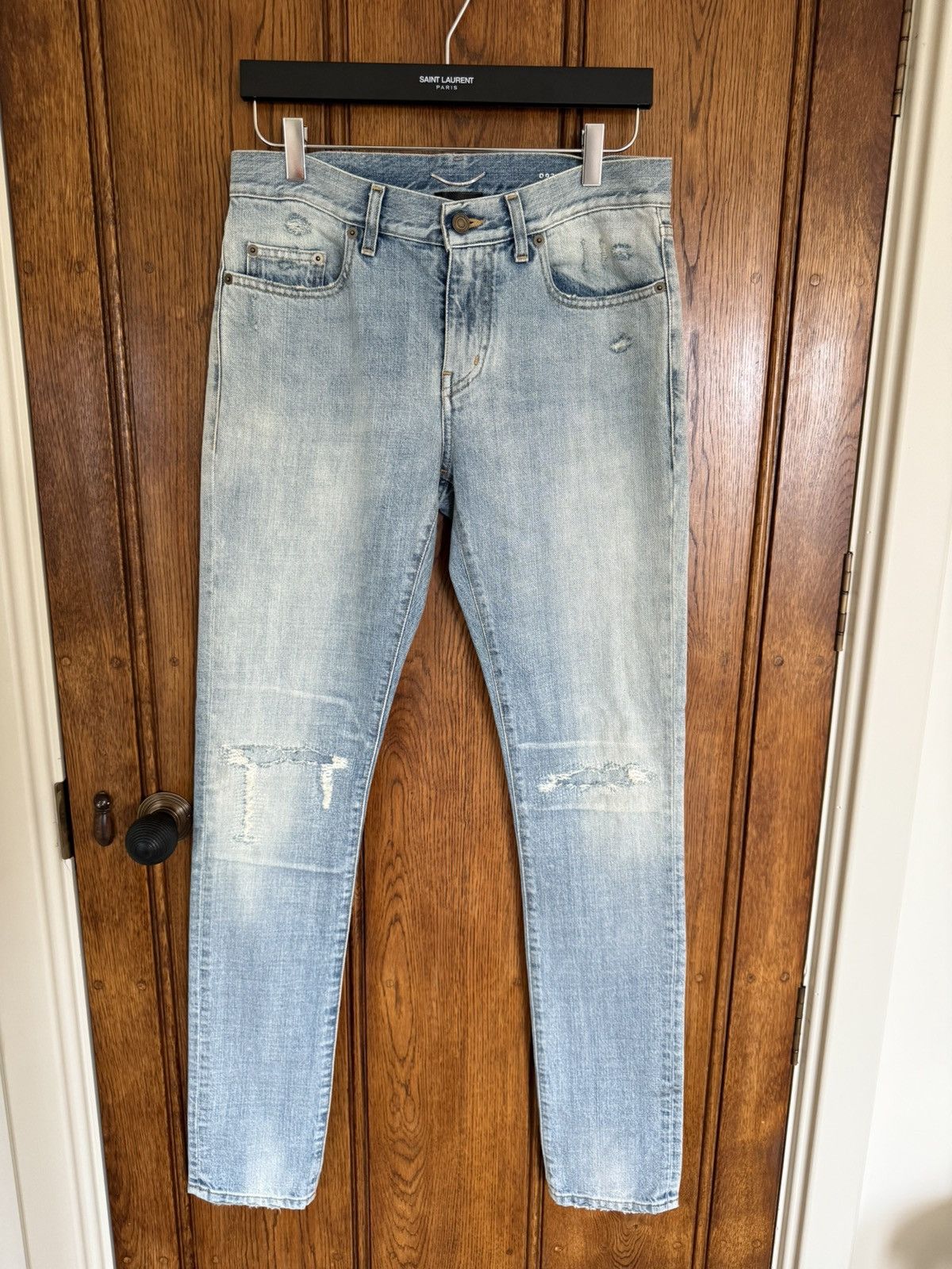 Saint Laurent Paris SS16 Saint Laurent knee rip trash jeans Hedi 29 D02 skinny Size US 29 - 1 Thumbnail
