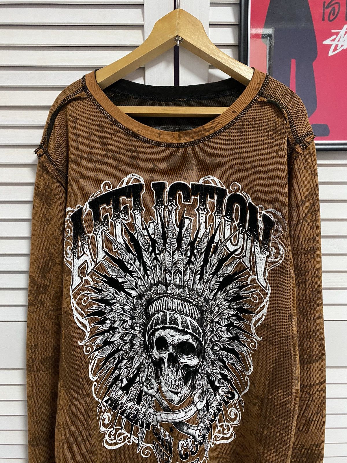 Affliction Shirt Long Sleeve Affliction Reversible Thermal Gothic Size US M / EU 48-50 / 2 - 2 Thumbnail