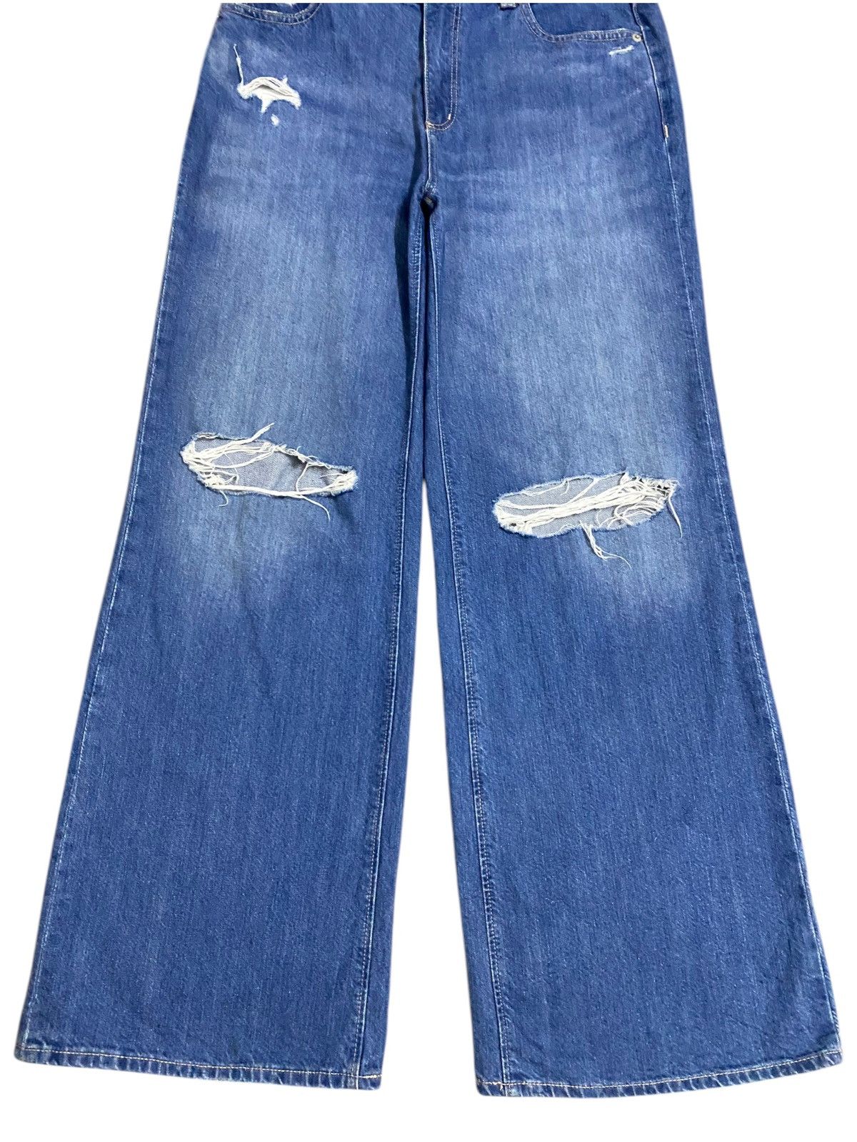 Japanese Brand Vintage Japanese Brand Distressed Baggy Soft Jeans Size US 33 - 5 Thumbnail