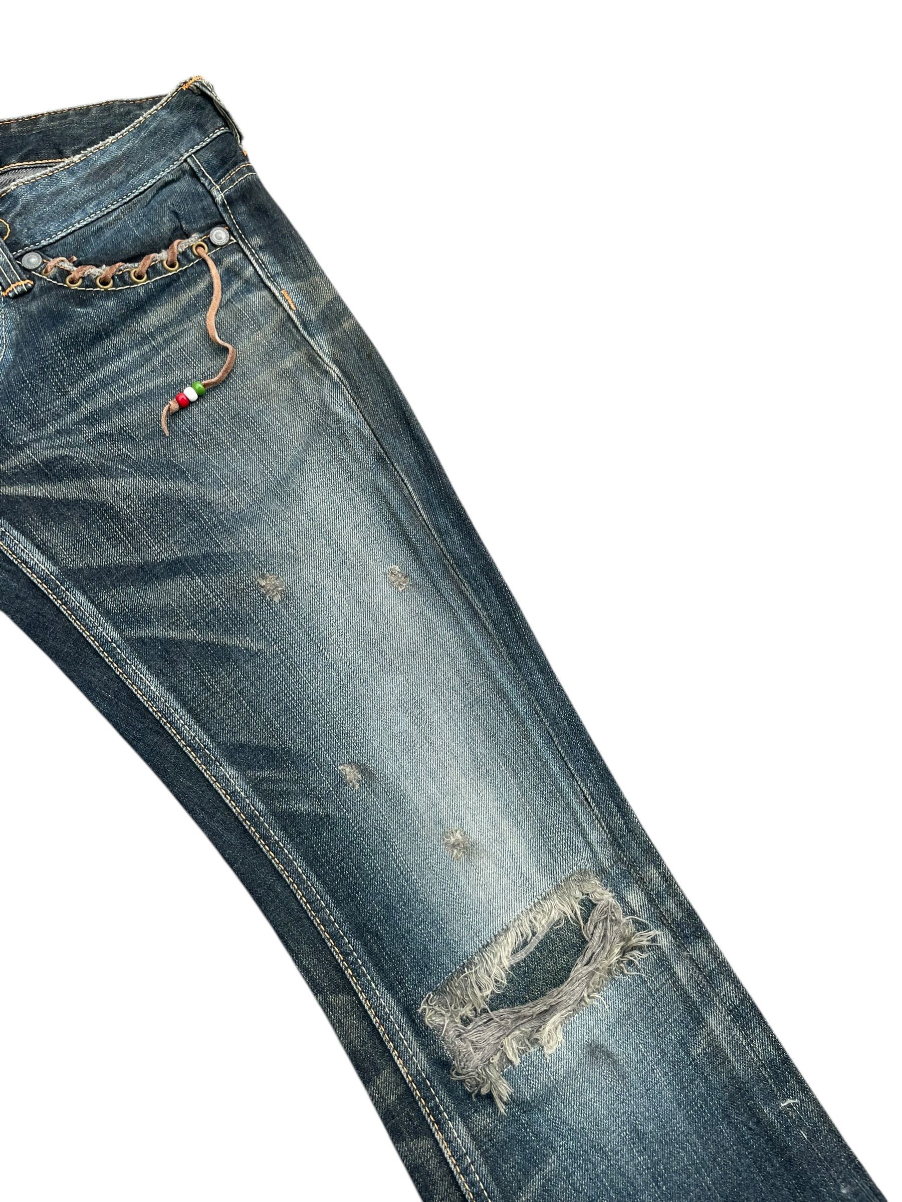 Edwin Vintage Flare Venus Jeans Distresed Denim Size 29" - 3 Thumbnail