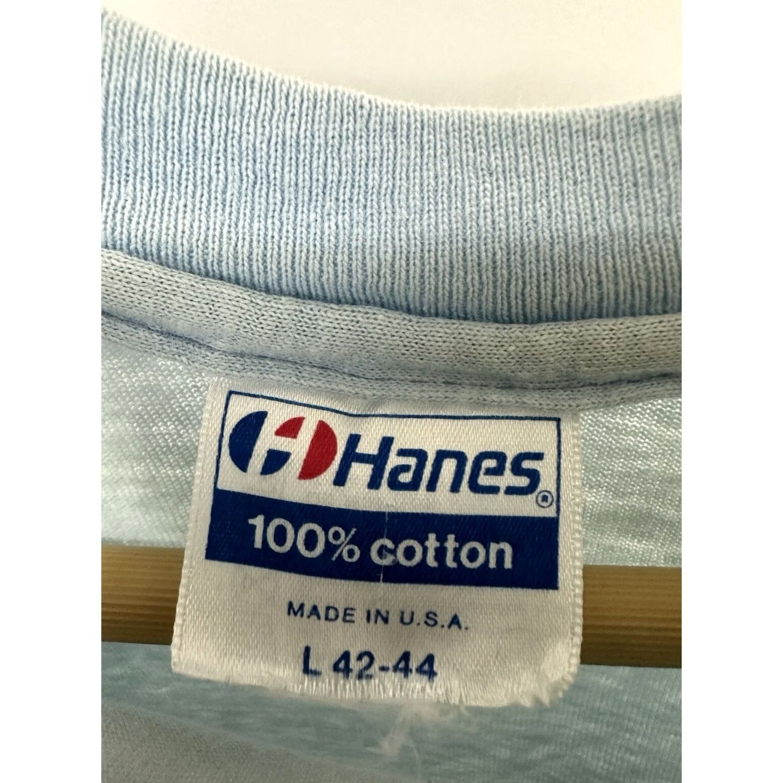 Hanes VTG 80s Geoffrey Chaucer Author Poet Literature Portrait Art T-Shirt L Blue Mens Shirt Size US L / EU 52-54 / 3 - 2 Thumbnail