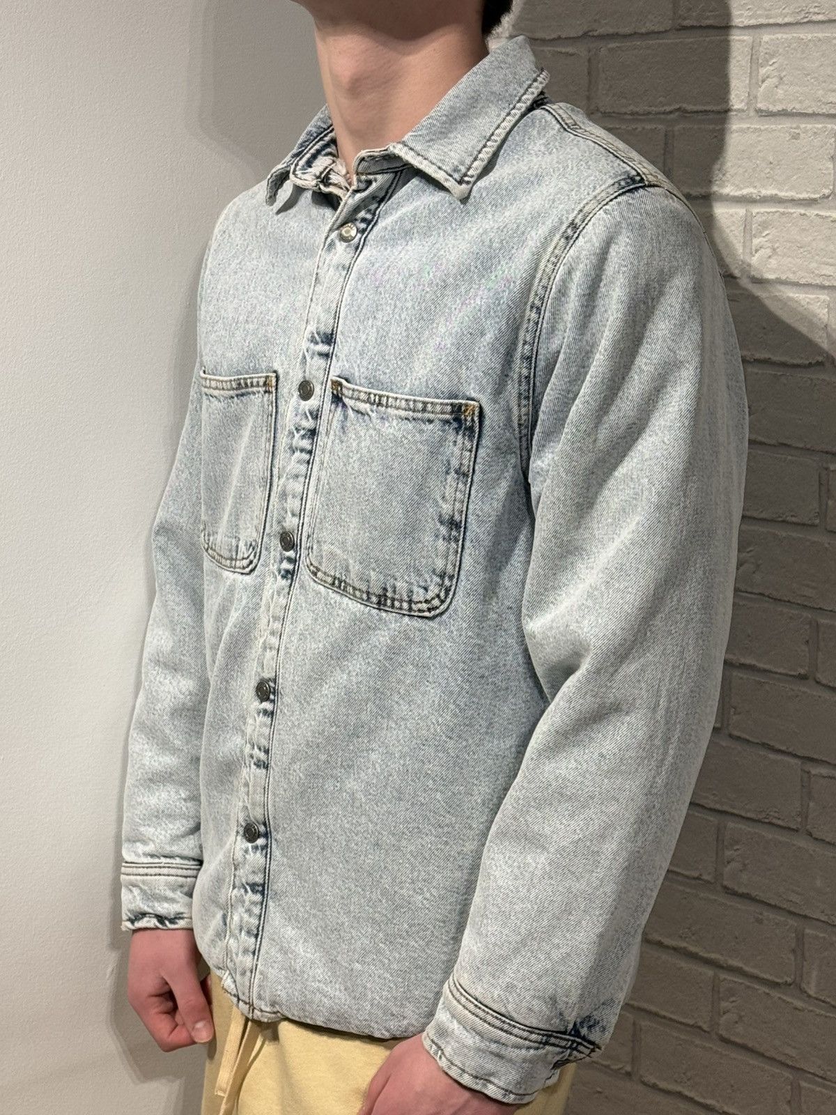 Stussy Stussy Sherpa Lined Denim Shirt 'Stone Washed' Size US S / EU 44-46 / 1 - 11 Thumbnail