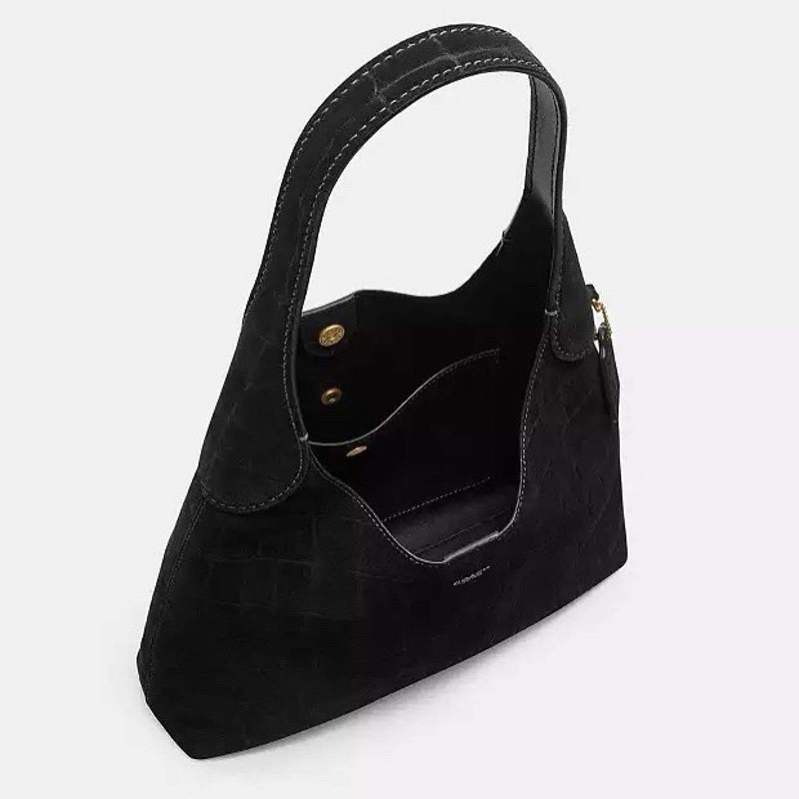 Coach NWT COACH Brooklyn Shoulder Bag 28 Suede CCJ00 Brass/Black Size ONE SIZE - 11 Thumbnail