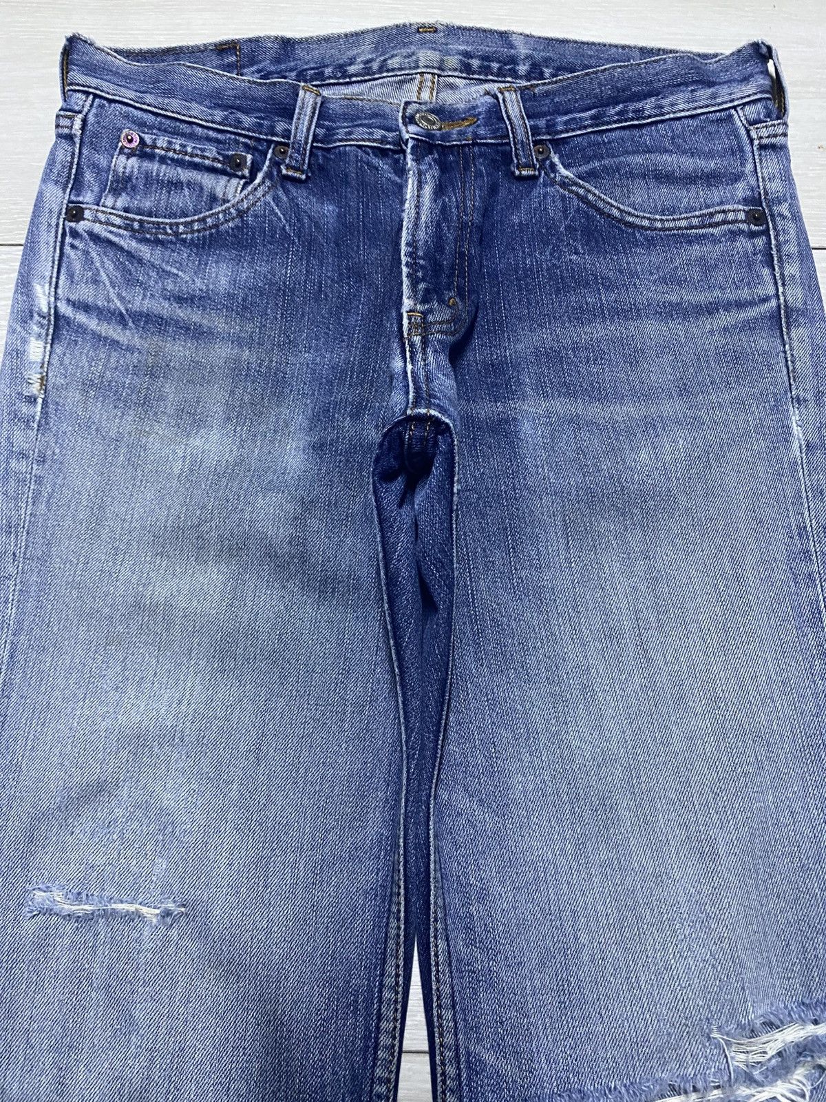 If Six Was Nine Vintage Bobson Crack Wash Distressed Flare Bootcut Jeans Size US 31 - 3 Thumbnail