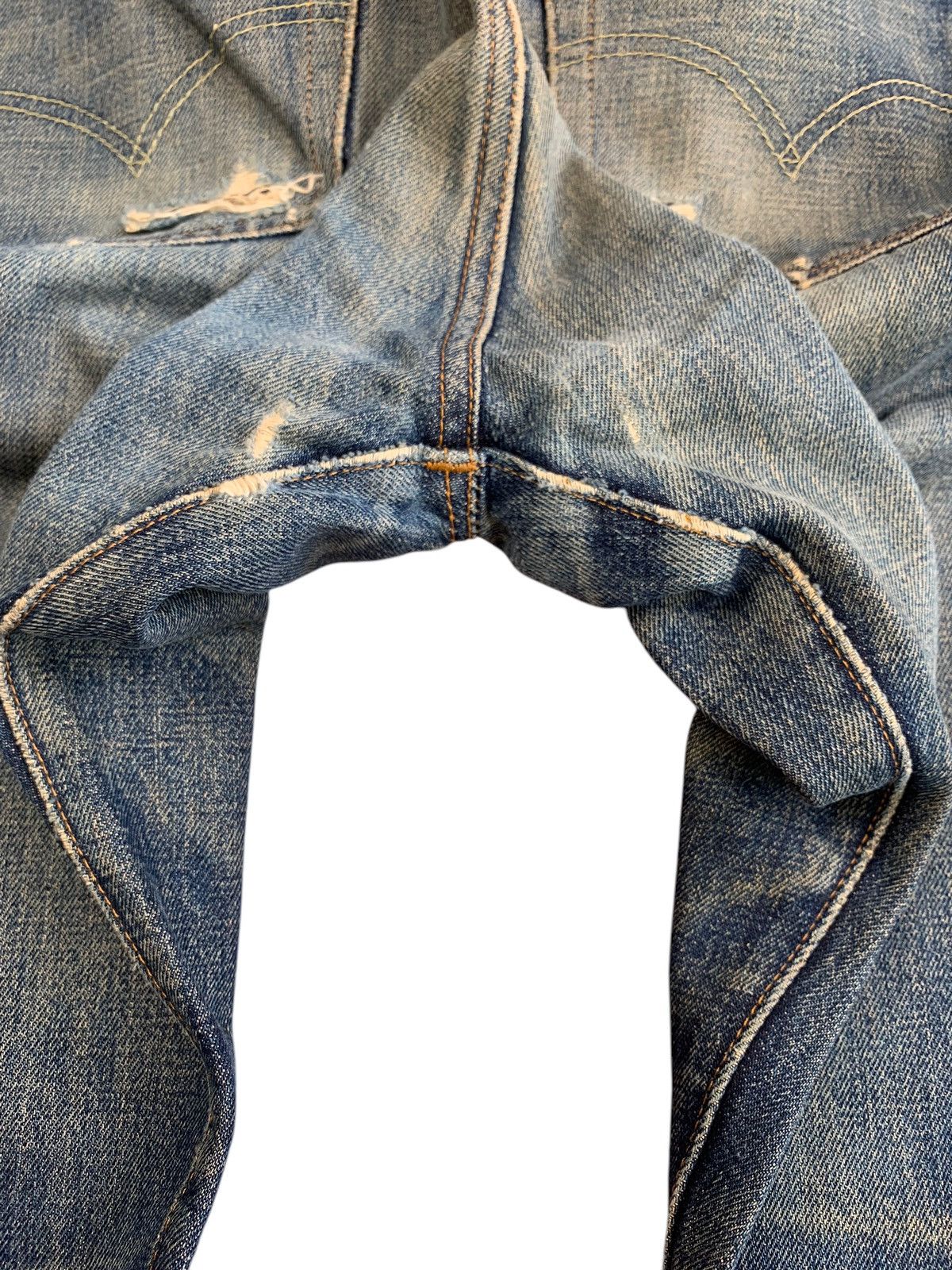 Levi's Vintage 90’s Levis 501XX Big E Thrashed Blue Denim Size US 30 / EU 46 - 24 Thumbnail