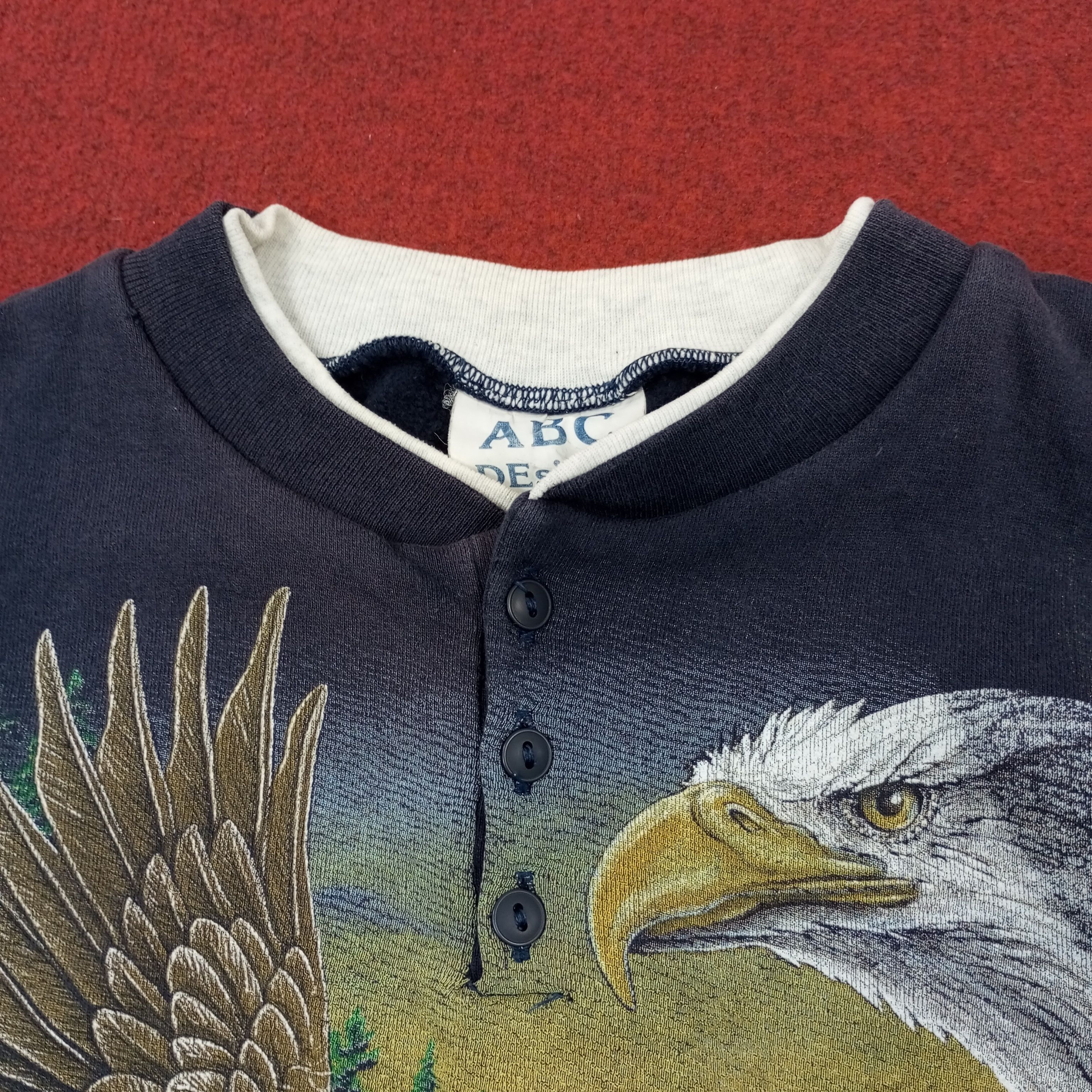 Vintage Eagles Habitat Art Design Style Vintage Sweatshirt c216n15 Size US M / EU 48-50 / 2 - 5 Thumbnail