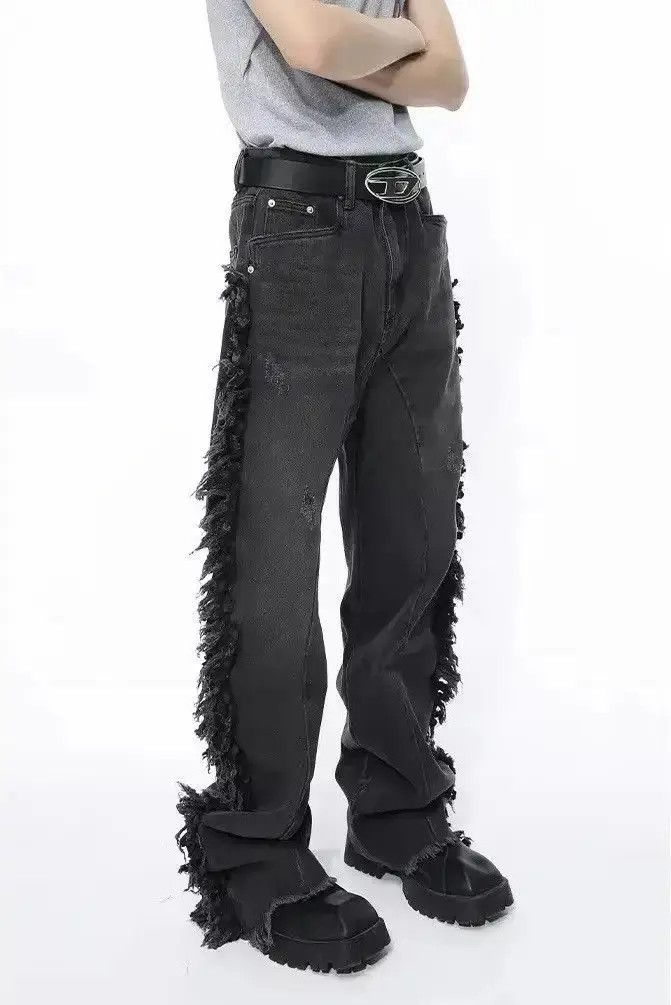 Japanese Brand Design Streetwear Splicing Distressed Jeans Pants Size US 30 / EU 46 - 3 Thumbnail