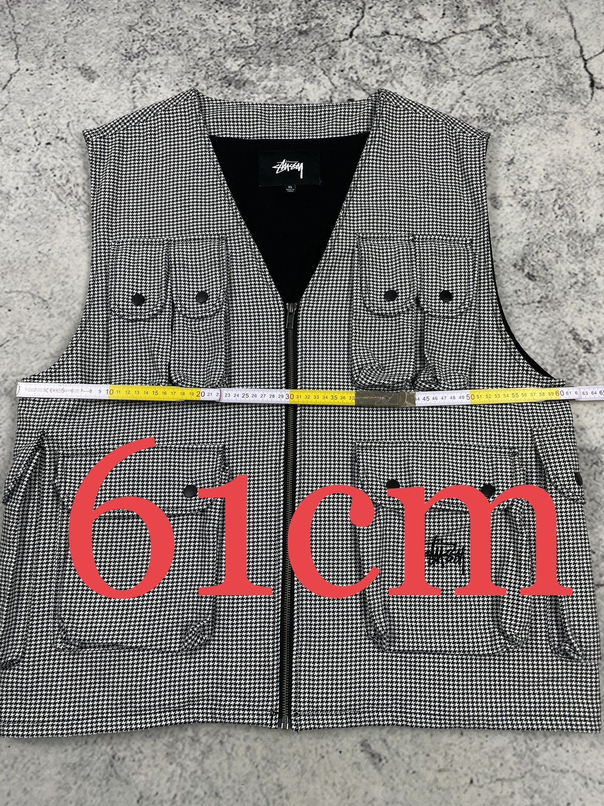 Stussy Stüssy XL Denim Vest White Black Checked Y2K Skate Swag Size US XL / EU 56 / 4 - 5 Thumbnail