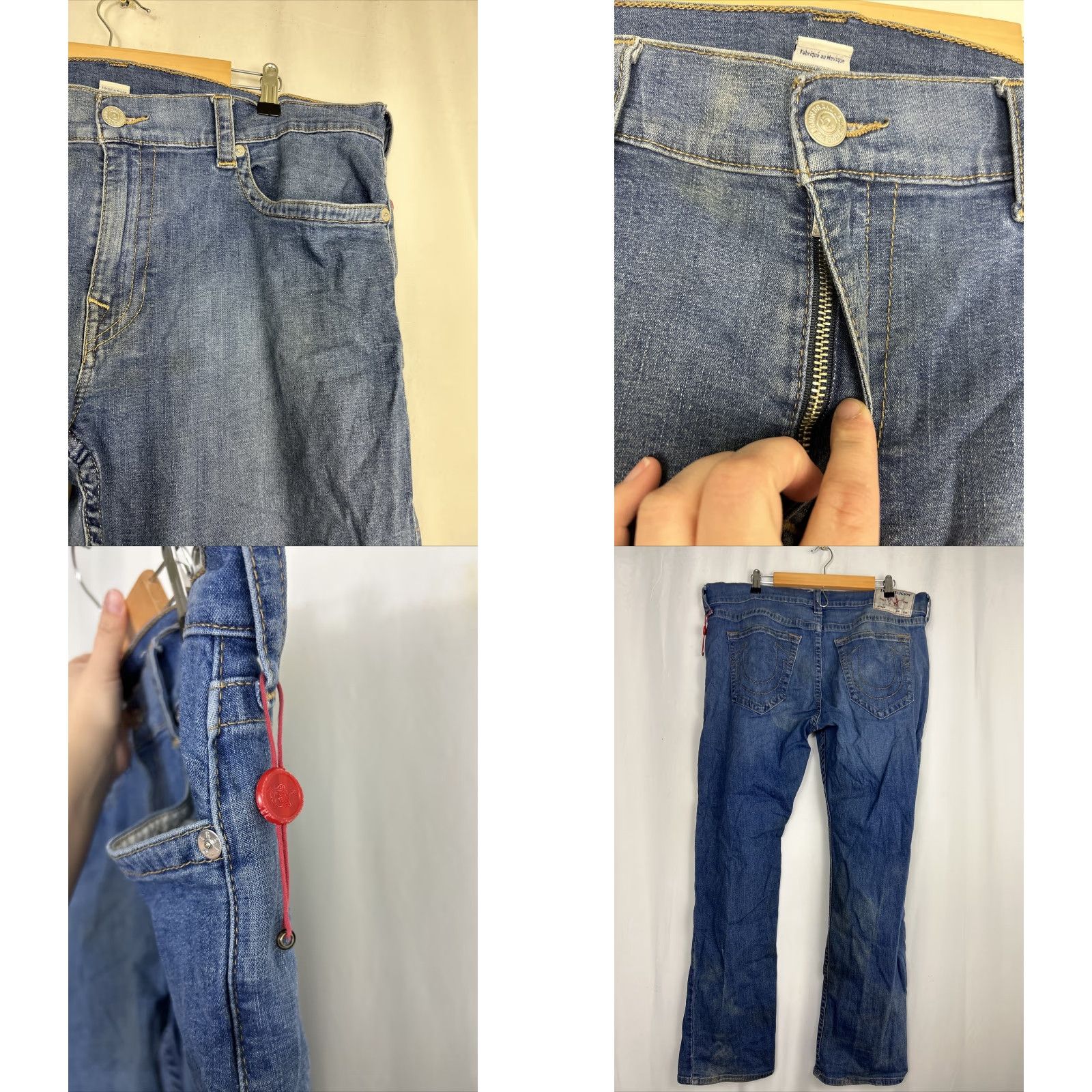 True Religion VINTAGE True Religion Ricky Relaxed Mens Jeans 40x32 Medium Wash Stains Straight Leg Size US 40 / EU 56 - 8 Thumbnail