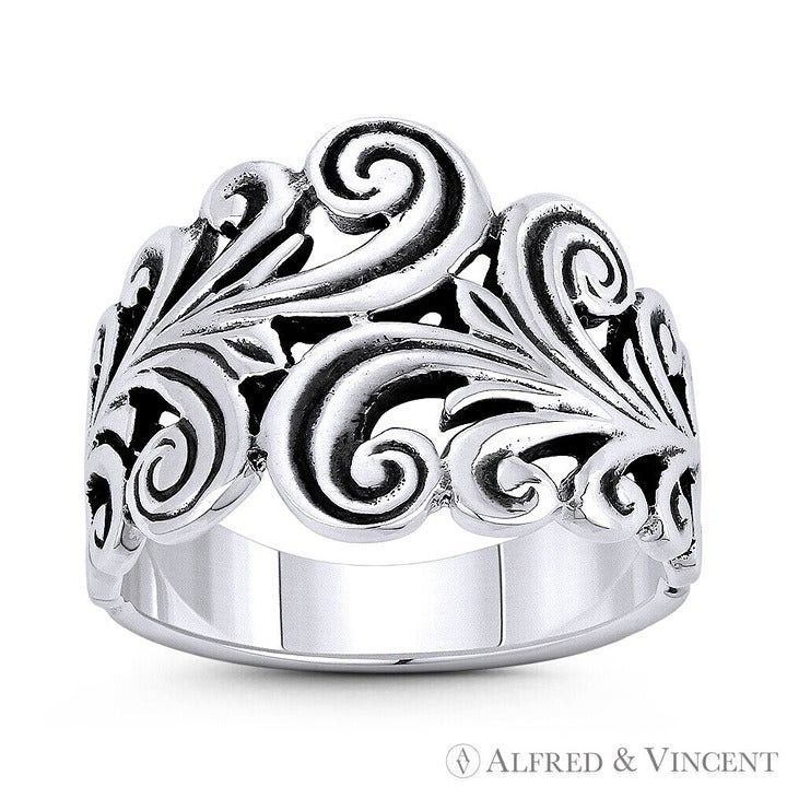 Other Filigree Swirl Plant Vine Garden Lover Charm Ring Size 8 Size ONE SIZE - 1 Preview