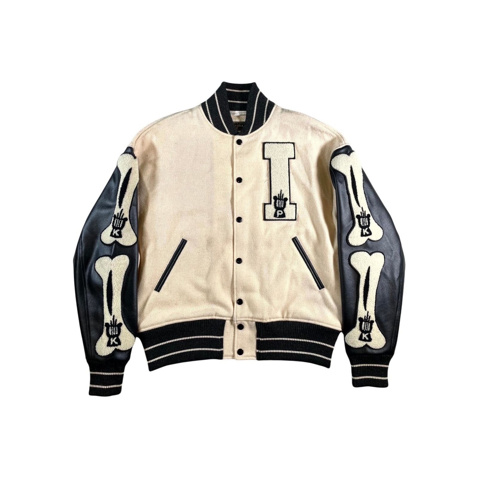 Kapital Kapital Bone "Varsity" Cream & Black Jacket Size US S / EU 44-46 / 1 - 1 Thumbnail